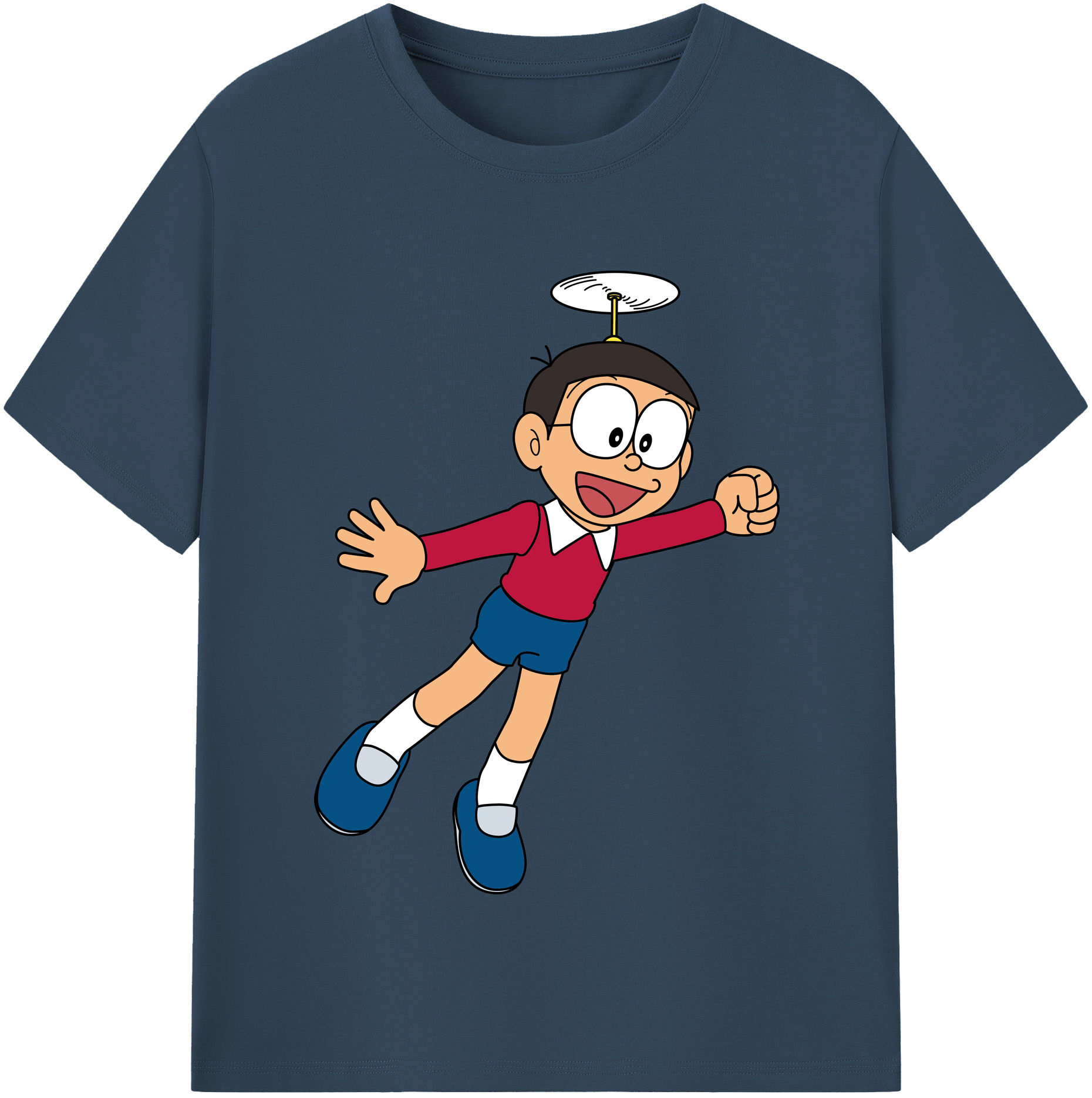 （画像用） ドラえもん 野比 のび太 Doraemon Nobita Nobi レディースカジュアルプリントTシャツ（綿100％）