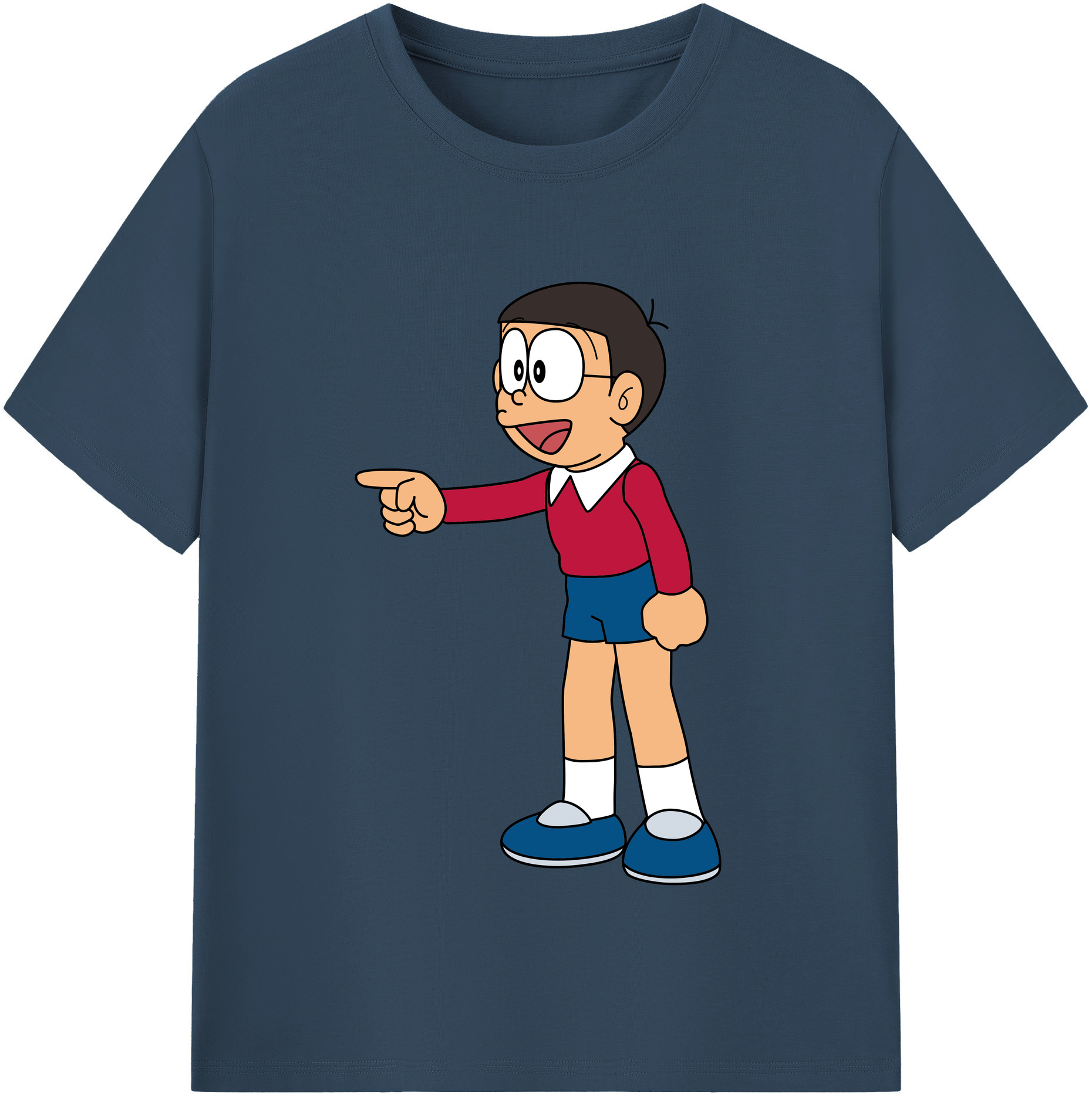 （画像用） ドラえもん 野比 のび太 Doraemon Nobita Nobi レディースカジュアルプリントTシャツ（綿100％）