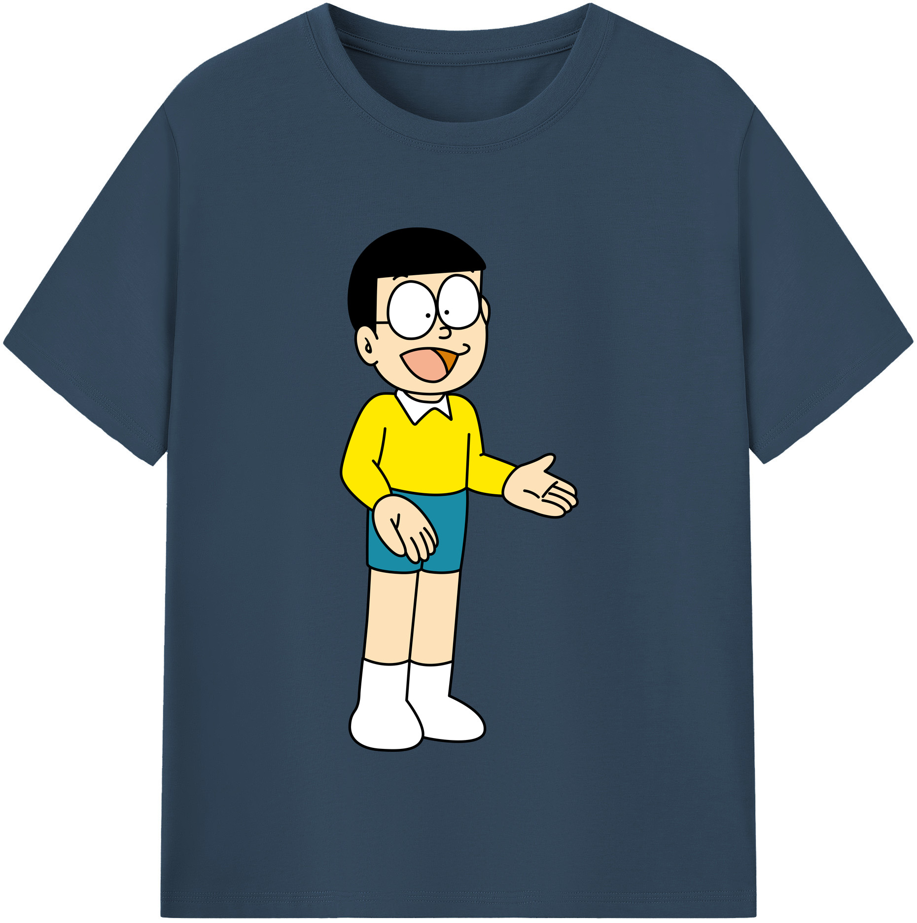 （画像用） ドラえもん 野比 のび太 Doraemon Nobita Nobi レディースカジュアルプリントTシャツ（綿100％）