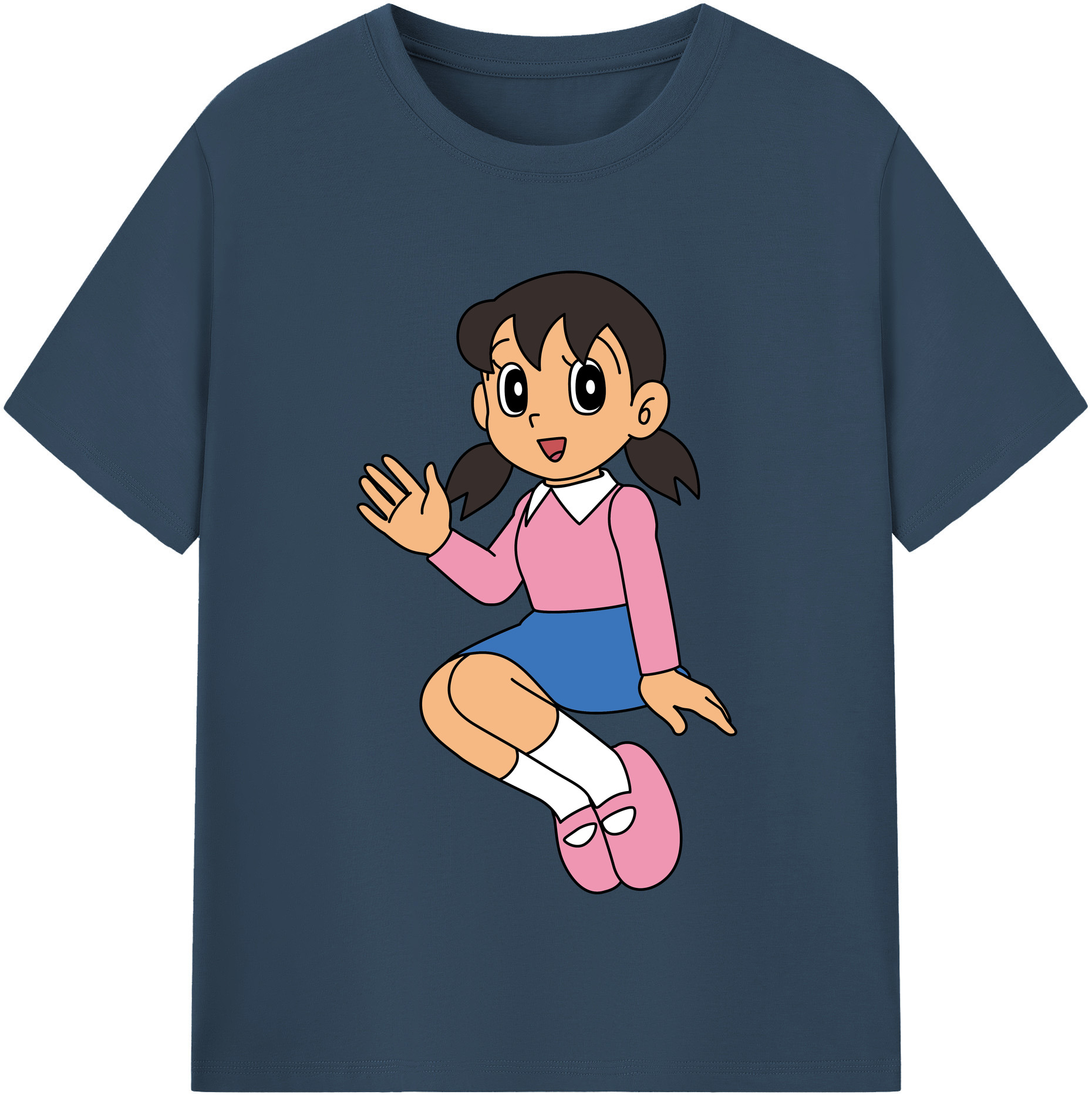 （画像用） ドラえもん みなもと しずか Doraemon Shizuka Minamoto レディースカジュアルプリントTシャツ（綿100％）