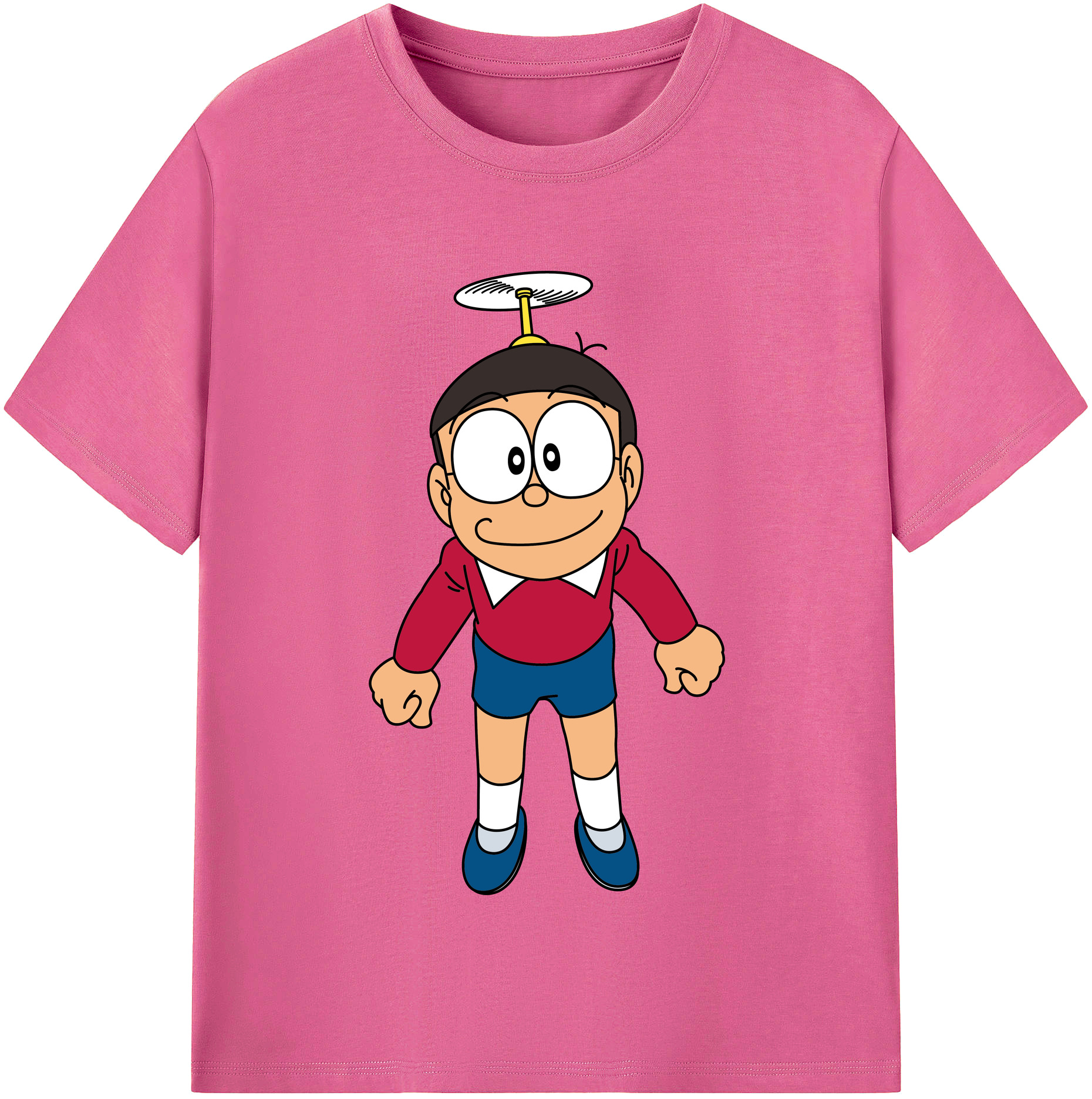 （画像用） ドラえもん 野比 のび太 Doraemon Nobita Nobi レディースカジュアルプリントTシャツ（綿100％）