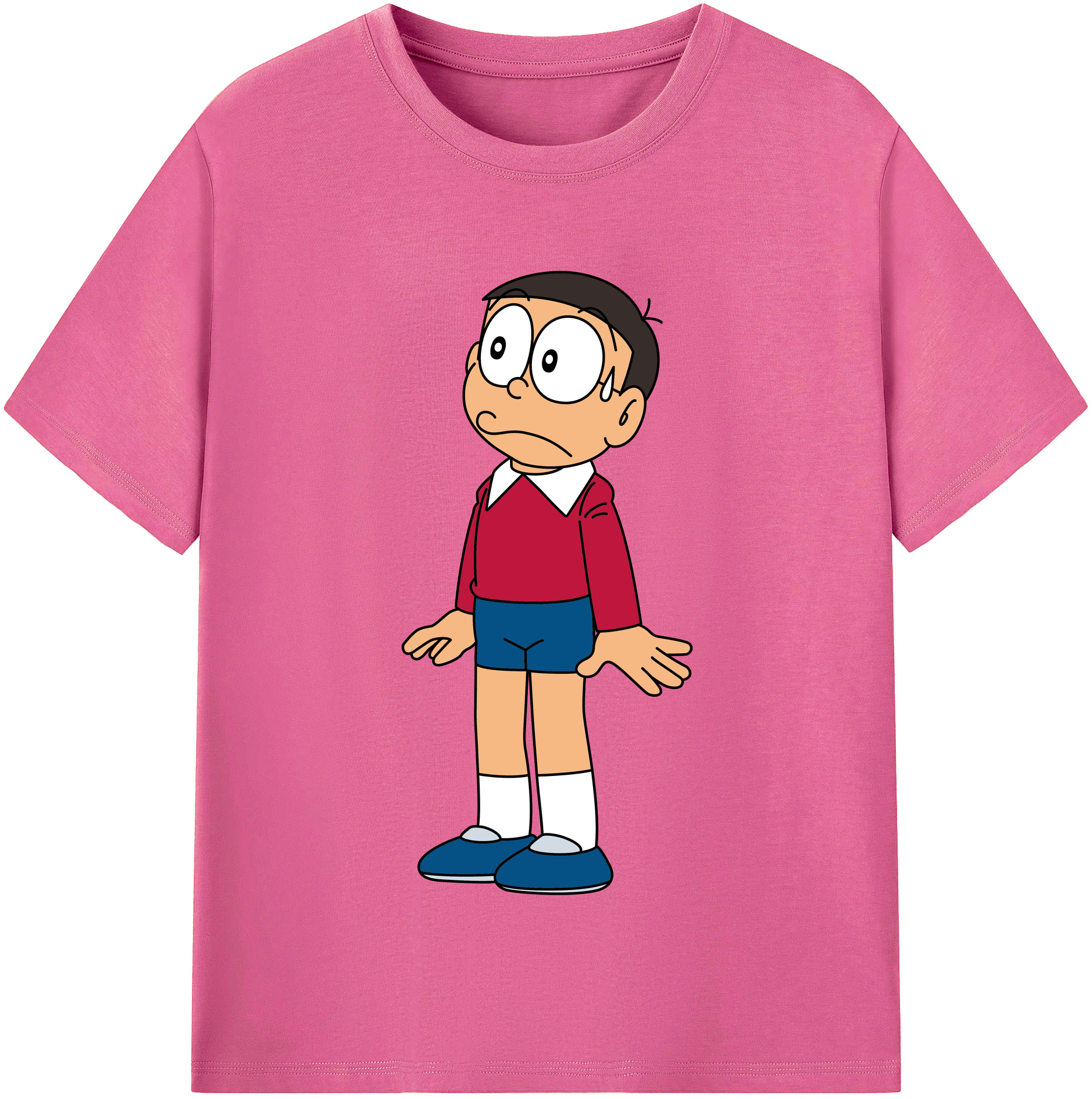 （画像用） ドラえもん 野比 のび太 Doraemon Nobita Nobi レディースカジュアルプリントTシャツ（綿100％）