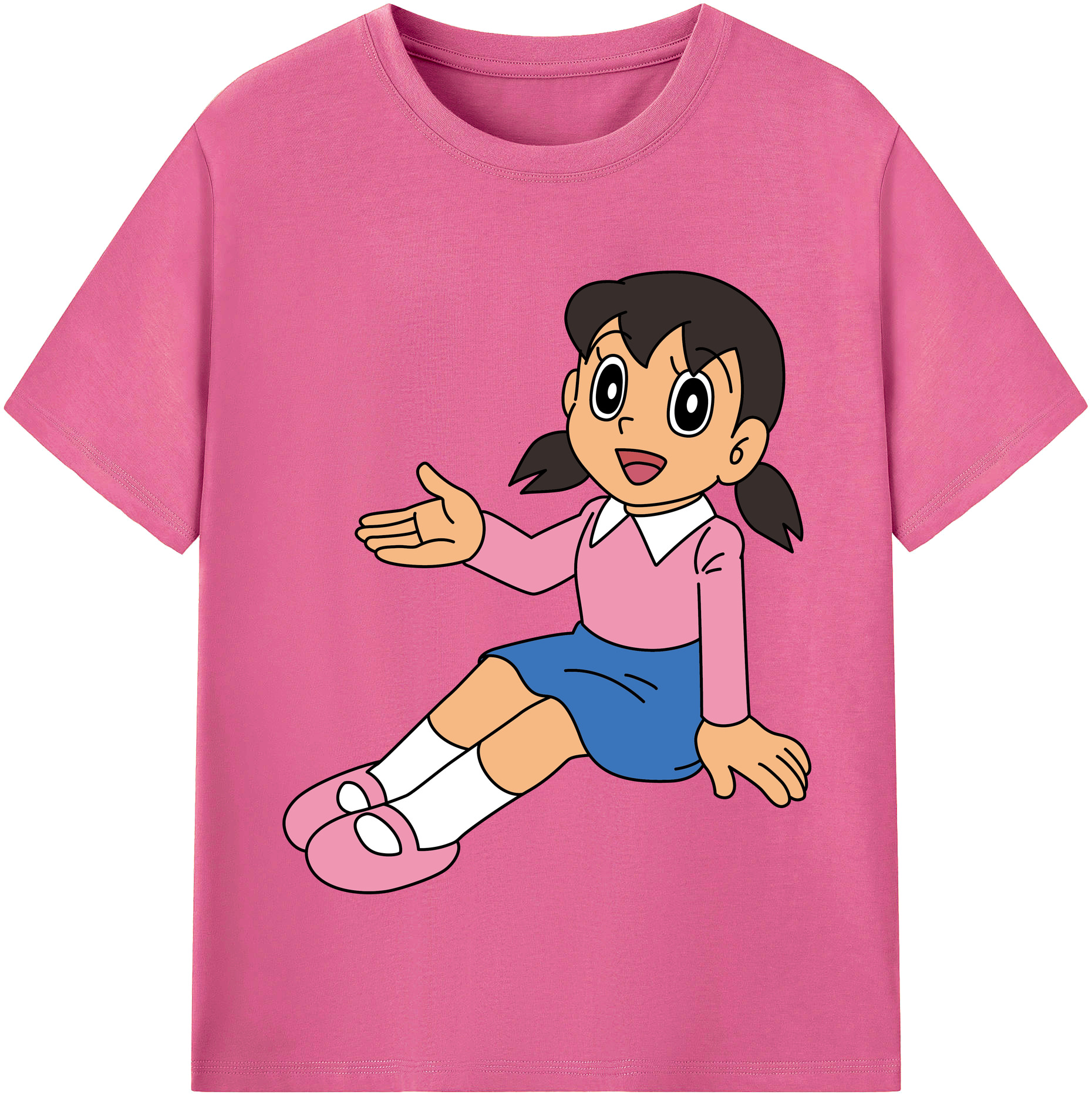 （画像用） ドラえもん みなもと しずか Doraemon Shizuka Minamoto レディースカジュアルプリントTシャツ（綿100％）