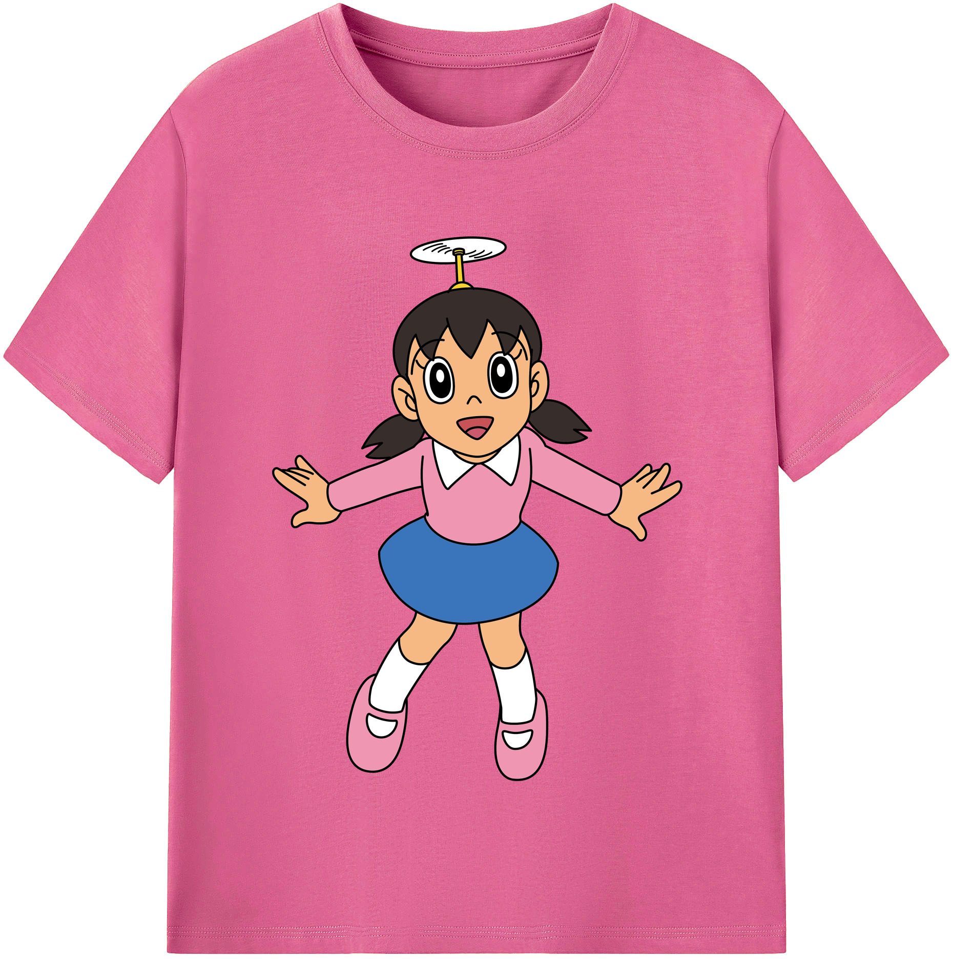（画像用） ドラえもん みなもと しずか Doraemon Shizuka Minamoto レディースカジュアルプリントTシャツ（綿100％）