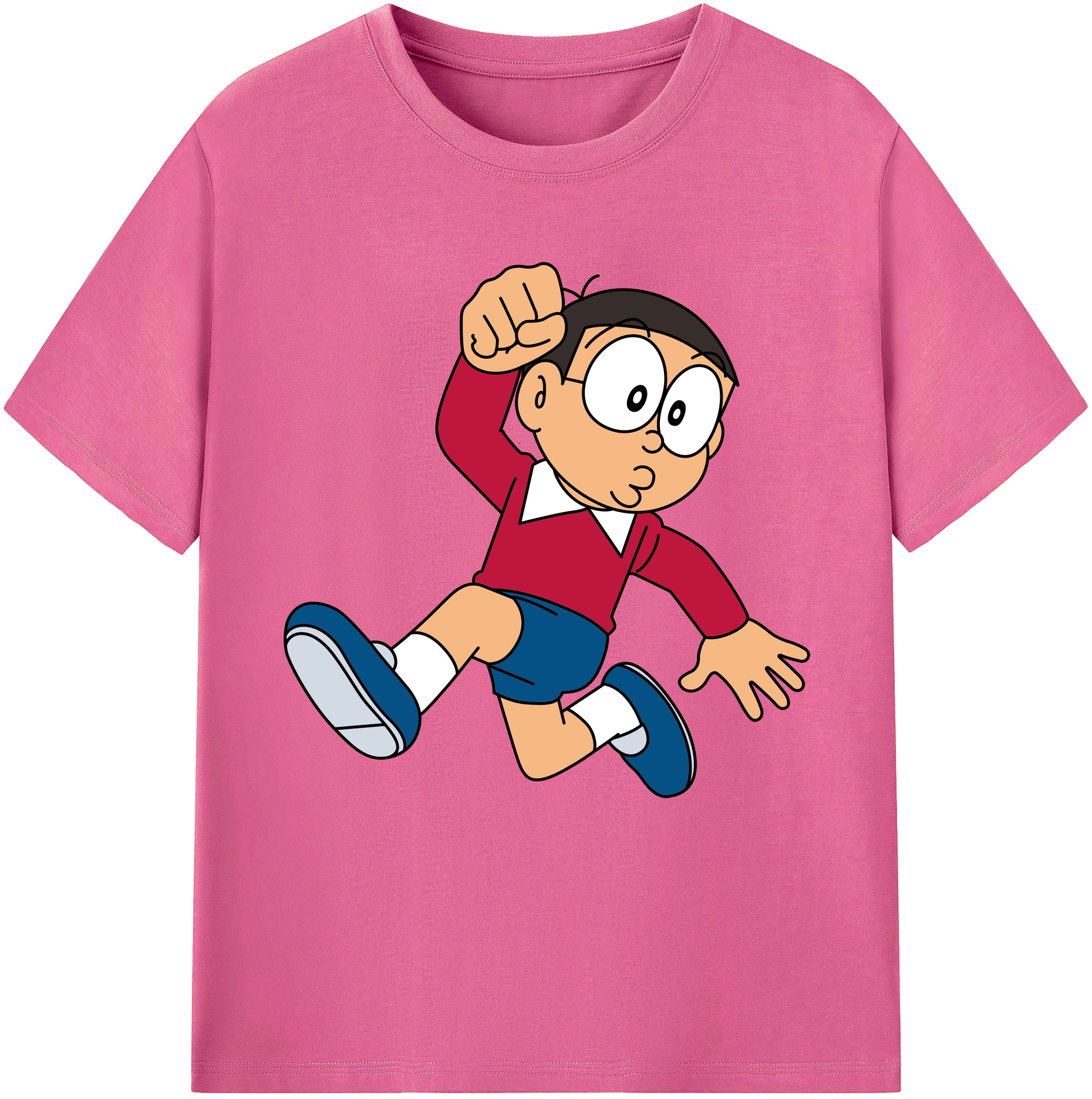 （画像用） ドラえもん 野比 のび太 Doraemon Nobita Nobi レディースカジュアルプリントTシャツ（綿100％）