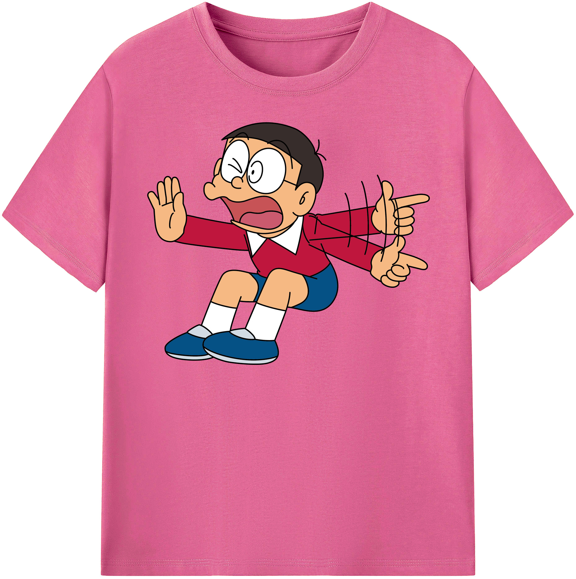（画像用） ドラえもん 野比 のび太 Doraemon Nobita Nobi レディースカジュアルプリントTシャツ（綿100％）