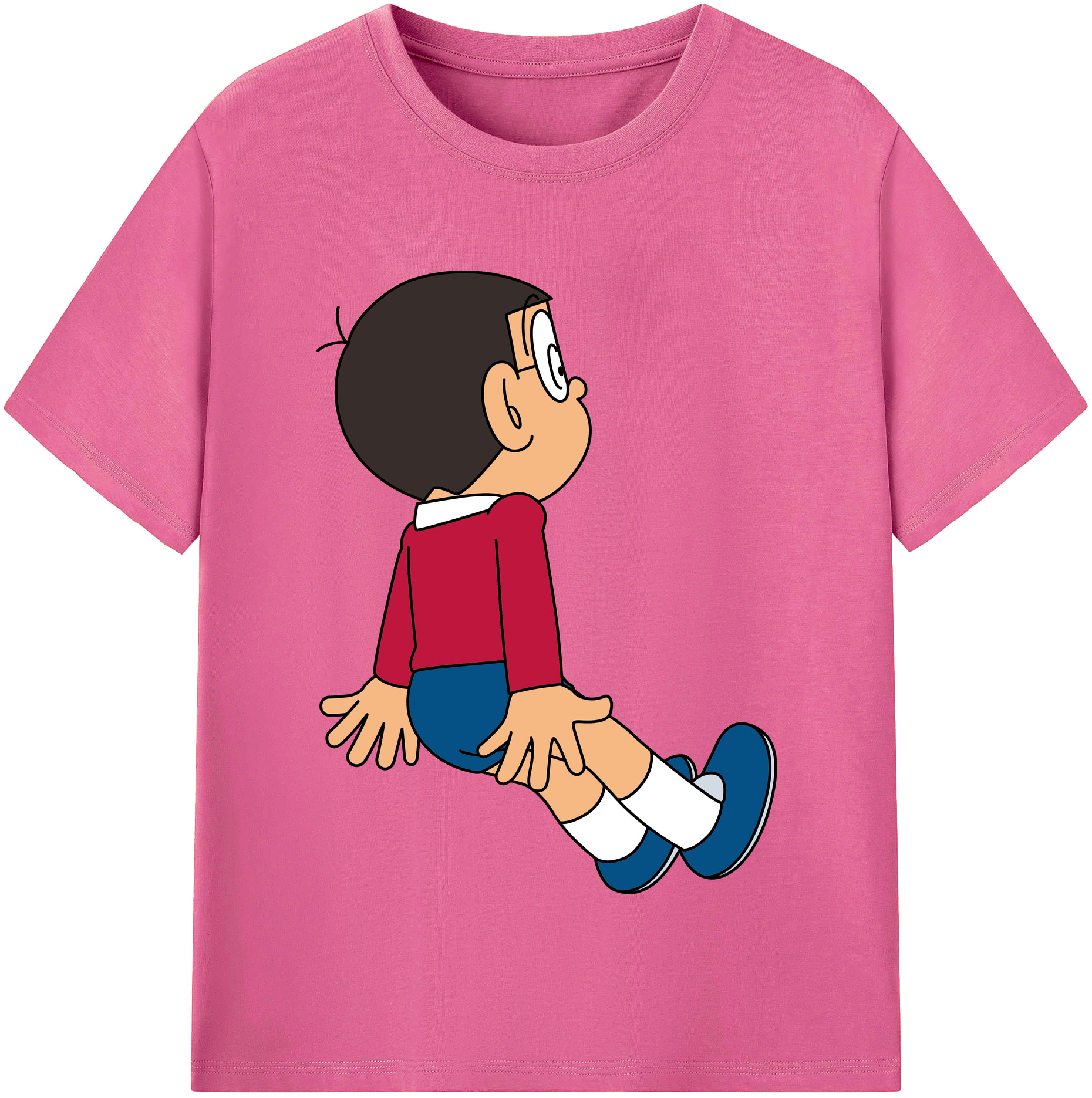 （画像用） ドラえもん 野比 のび太 Doraemon Nobita Nobi レディースカジュアルプリントTシャツ（綿100％）