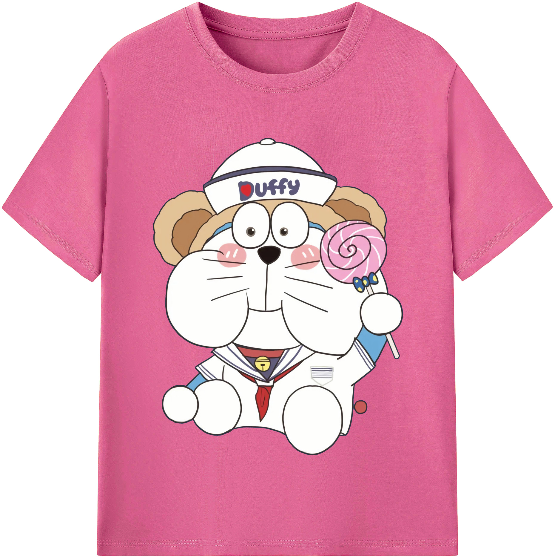 （画像用） ドラえもん Doraemon レディースカジュアルプリントTシャツ（綿100％）
