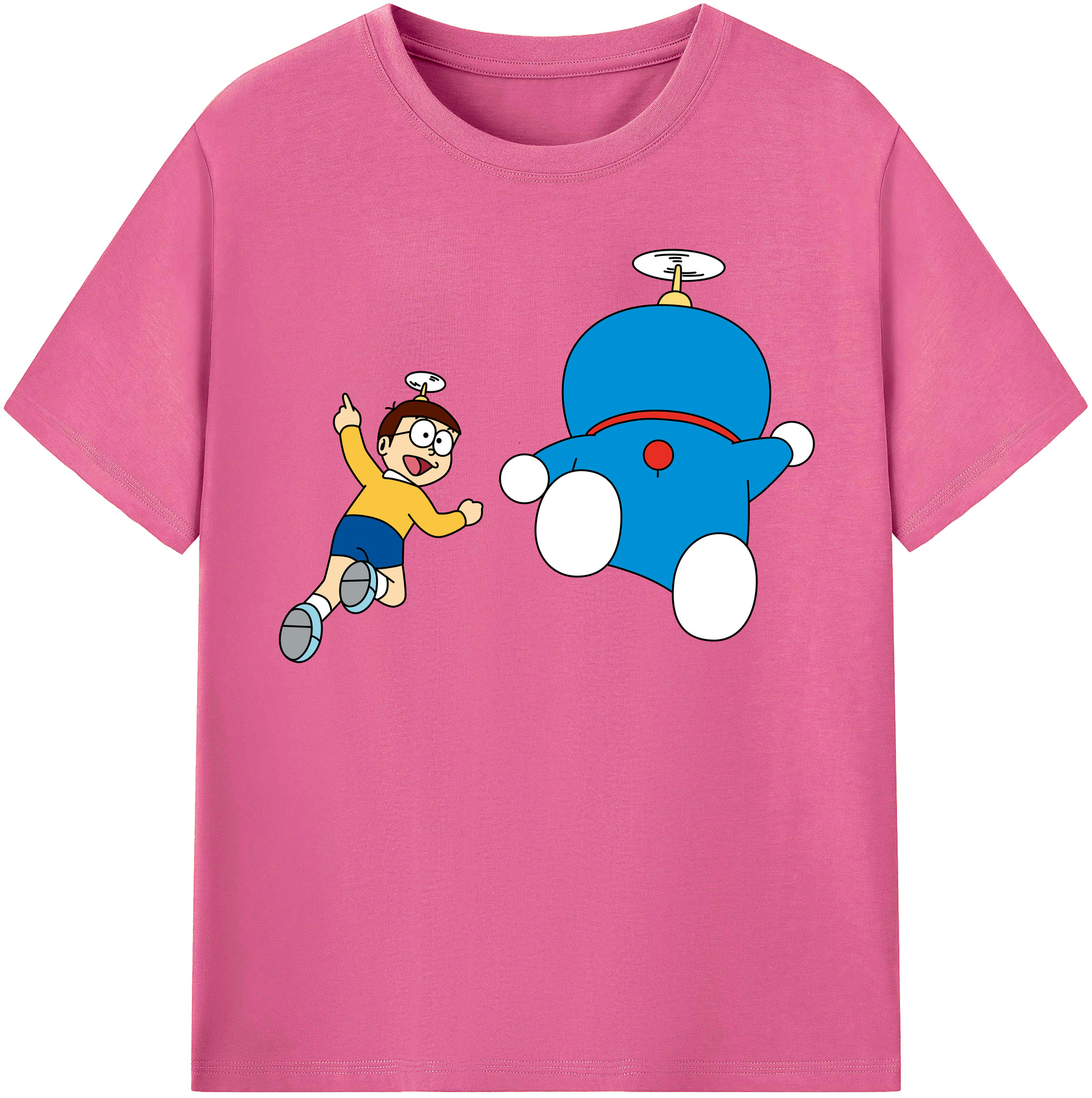 （画像用） ドラえもん 野比 のび太 Doraemon Nobita Nobi レディースカジュアルプリントTシャツ（綿100％）