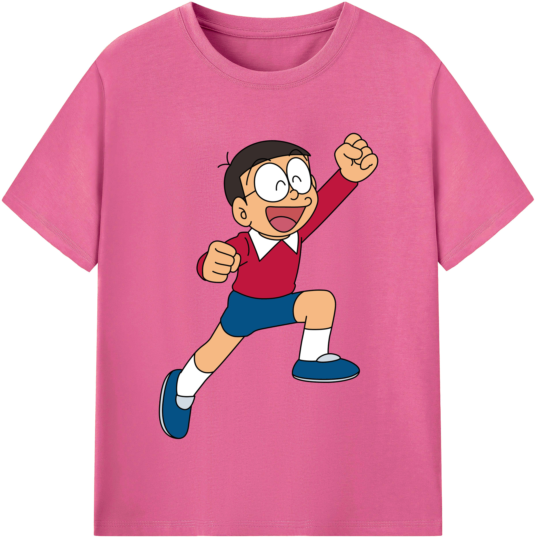 （画像用） ドラえもん 野比 のび太 Doraemon Nobita Nobi レディースカジュアルプリントTシャツ（綿100％）