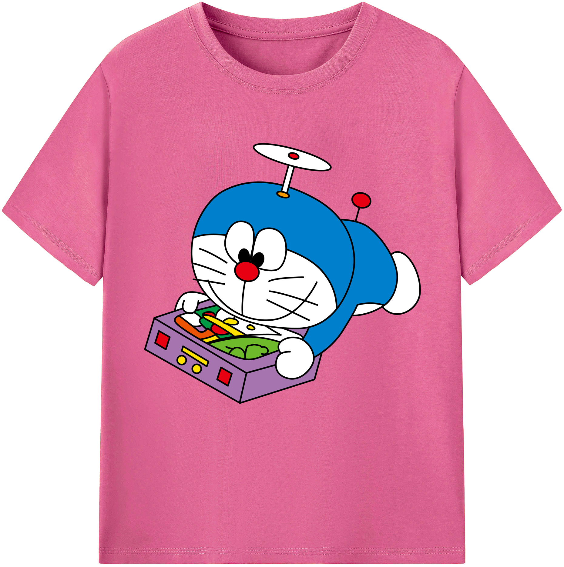 （画像用） ドラえもん Doraemon レディースカジュアルプリントTシャツ（綿100％）