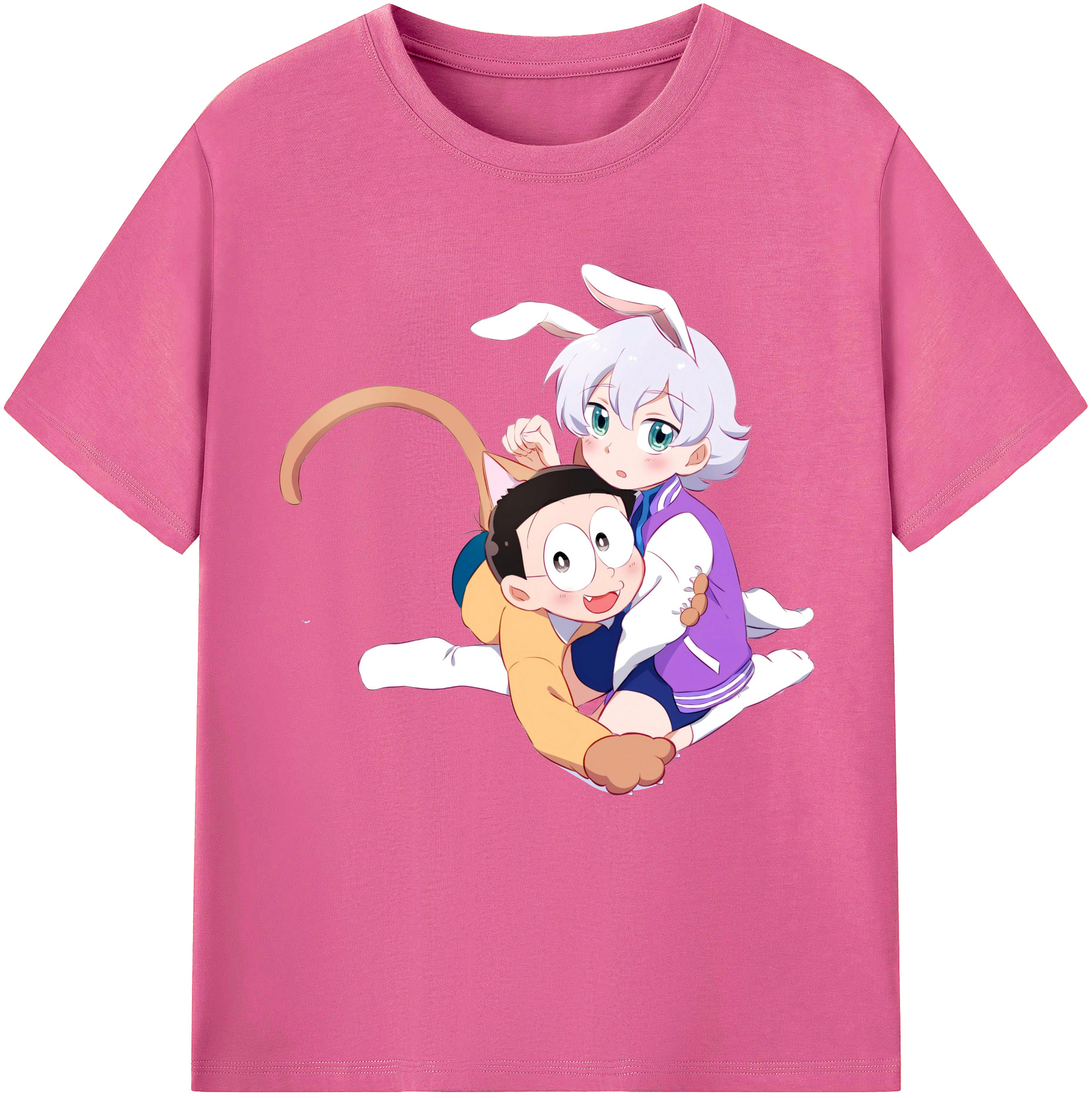 （画像用） ドラえもん 野比 のび太 Doraemon Nobita Nobi レディースカジュアルプリントTシャツ（綿100％）