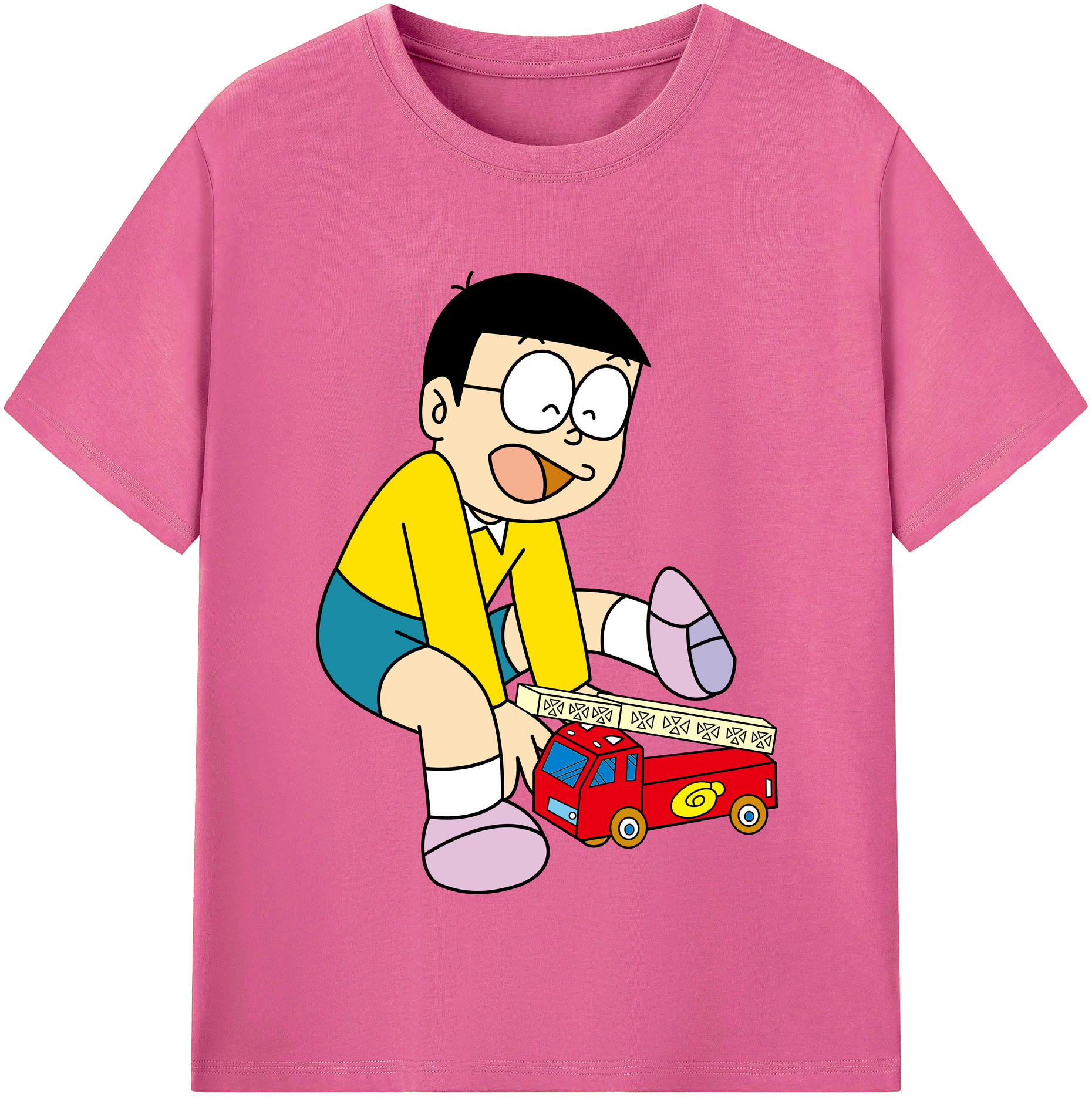 （画像用） ドラえもん 野比 のび太 Doraemon Nobita Nobi レディースカジュアルプリントTシャツ（綿100％）
