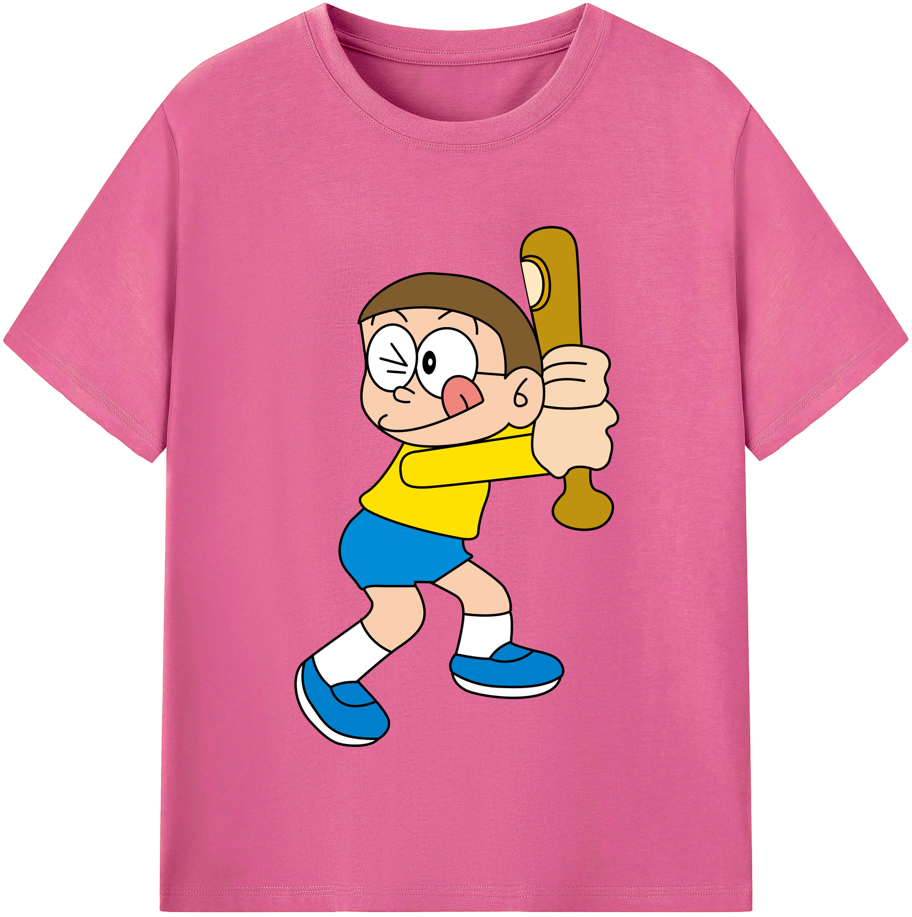 （画像用） ドラえもん 野比 のび太 Doraemon Nobita Nobi レディースカジュアルプリントTシャツ（綿100％）