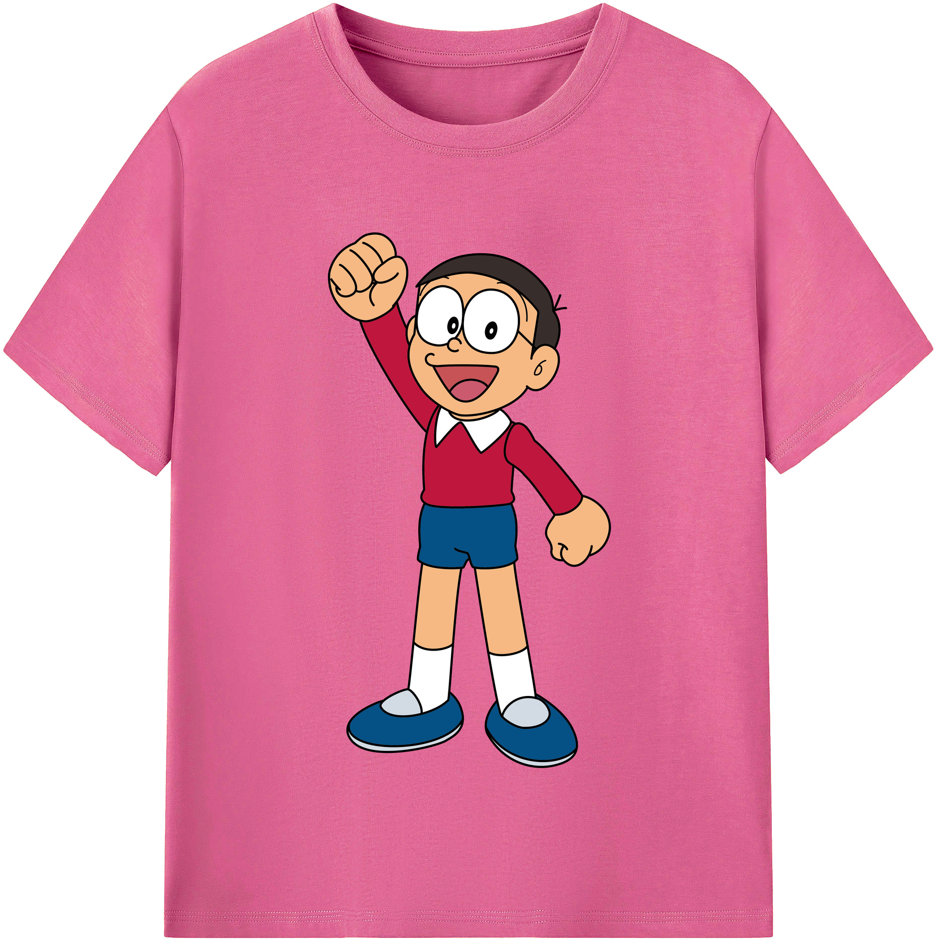 （画像用） ドラえもん 野比 のび太 Doraemon Nobita Nobi レディースカジュアルプリントTシャツ（綿100％）