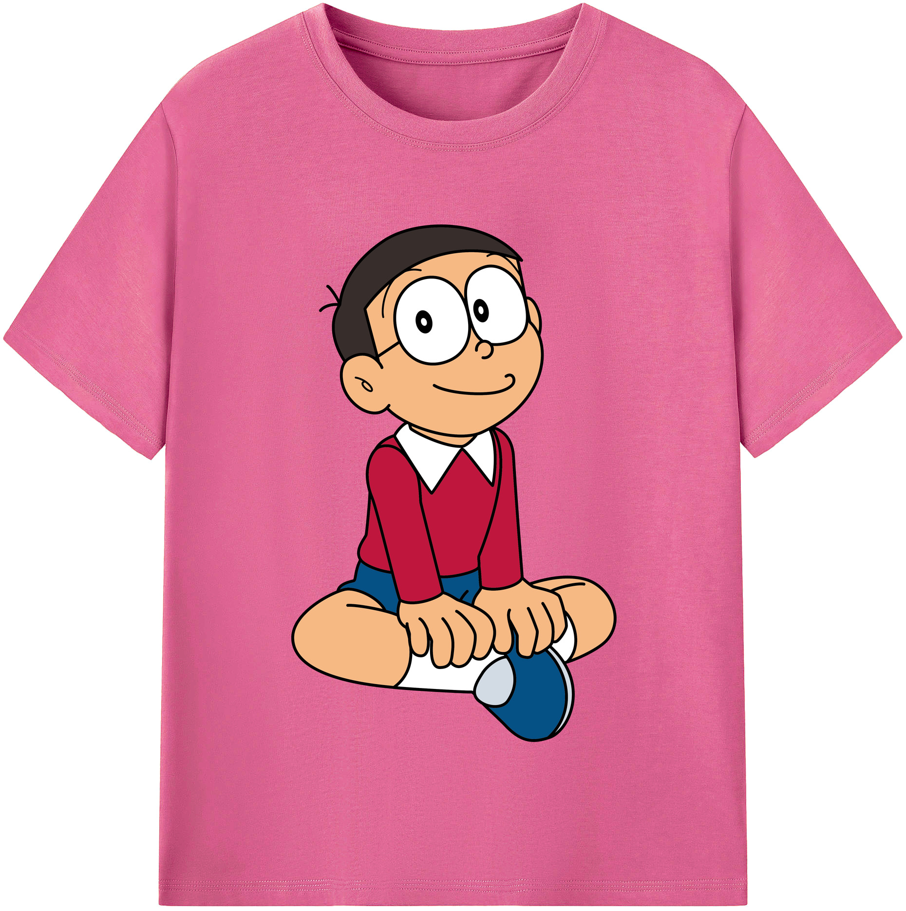 （画像用） ドラえもん 野比 のび太 Doraemon Nobita Nobi レディースカジュアルプリントTシャツ（綿100％）