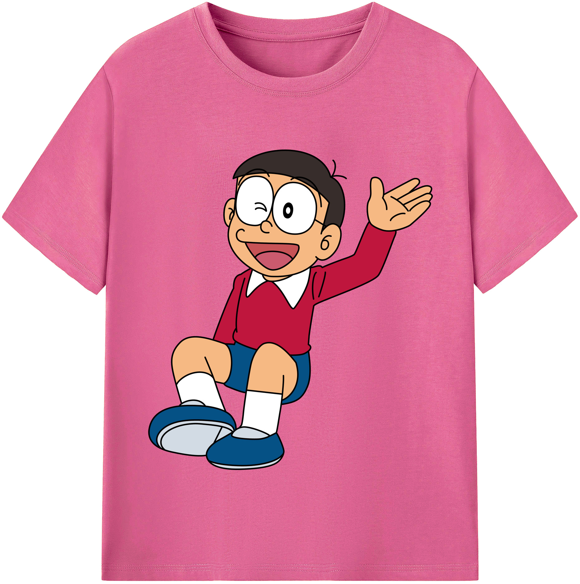 （画像用） ドラえもん 野比 のび太 Doraemon Nobita Nobi レディースカジュアルプリントTシャツ（綿100％）