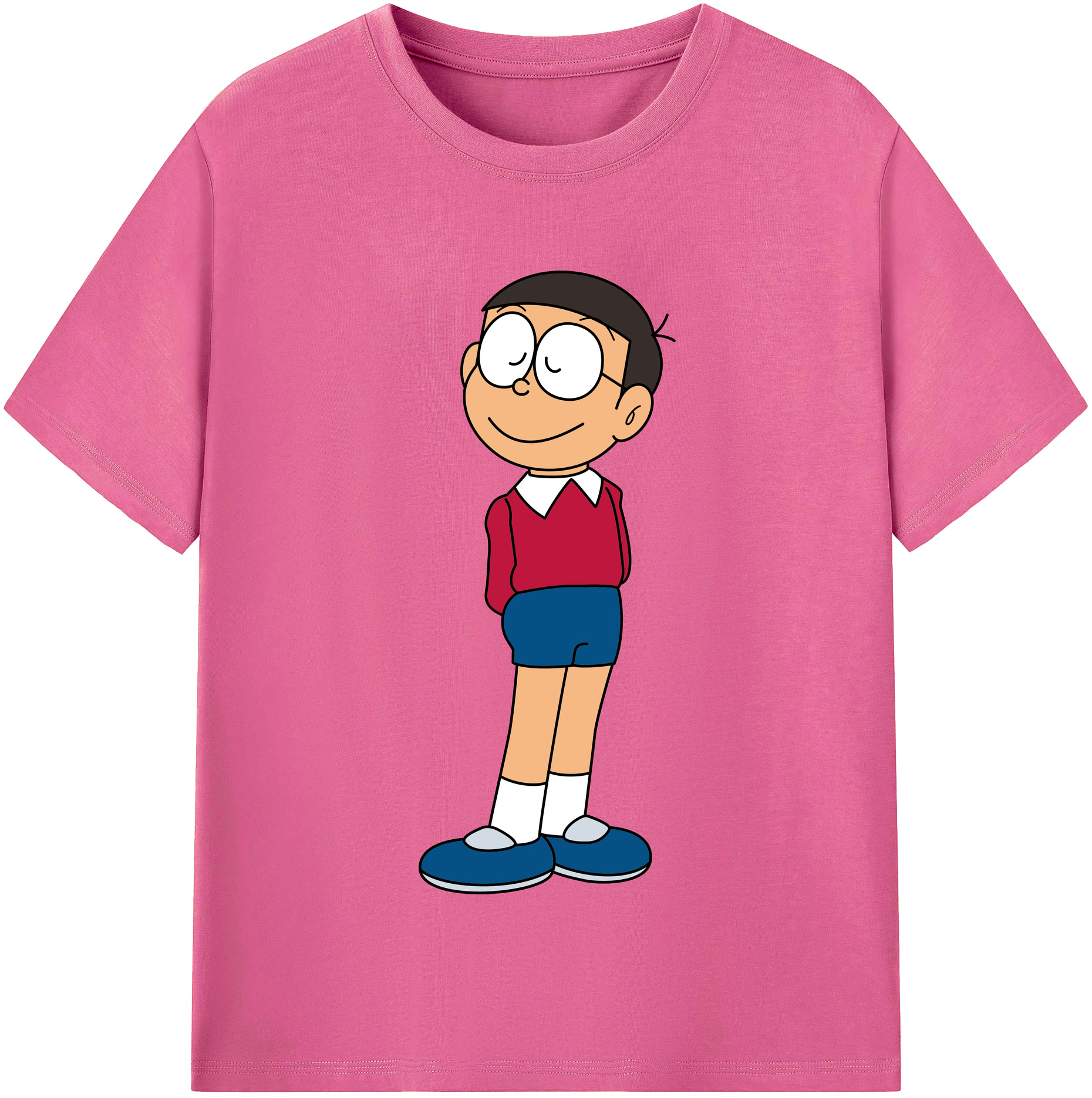 （画像用） ドラえもん 野比 のび太 Doraemon Nobita Nobi レディースカジュアルプリントTシャツ（綿100％）