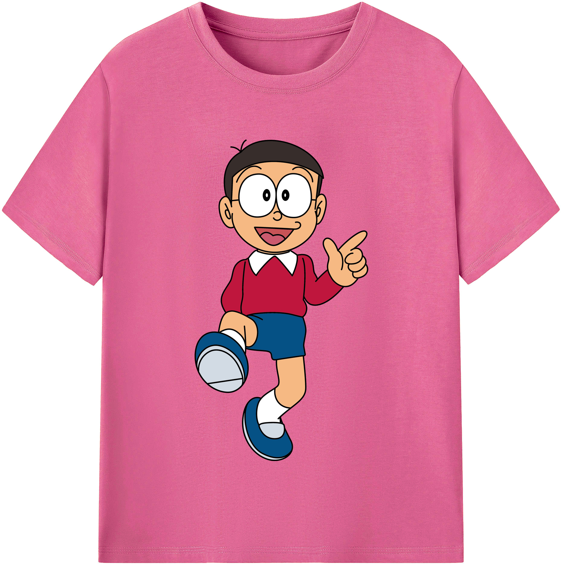 （画像用） ドラえもん 野比 のび太 Doraemon Nobita Nobi レディースカジュアルプリントTシャツ（綿100％）