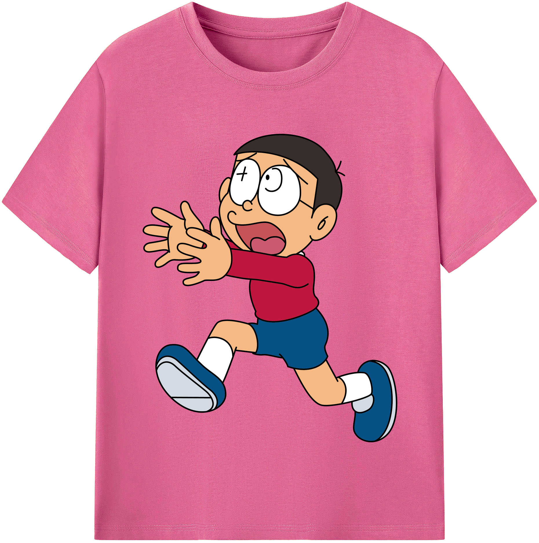 （画像用） ドラえもん 野比 のび太 Doraemon Nobita Nobi レディースカジュアルプリントTシャツ（綿100％）