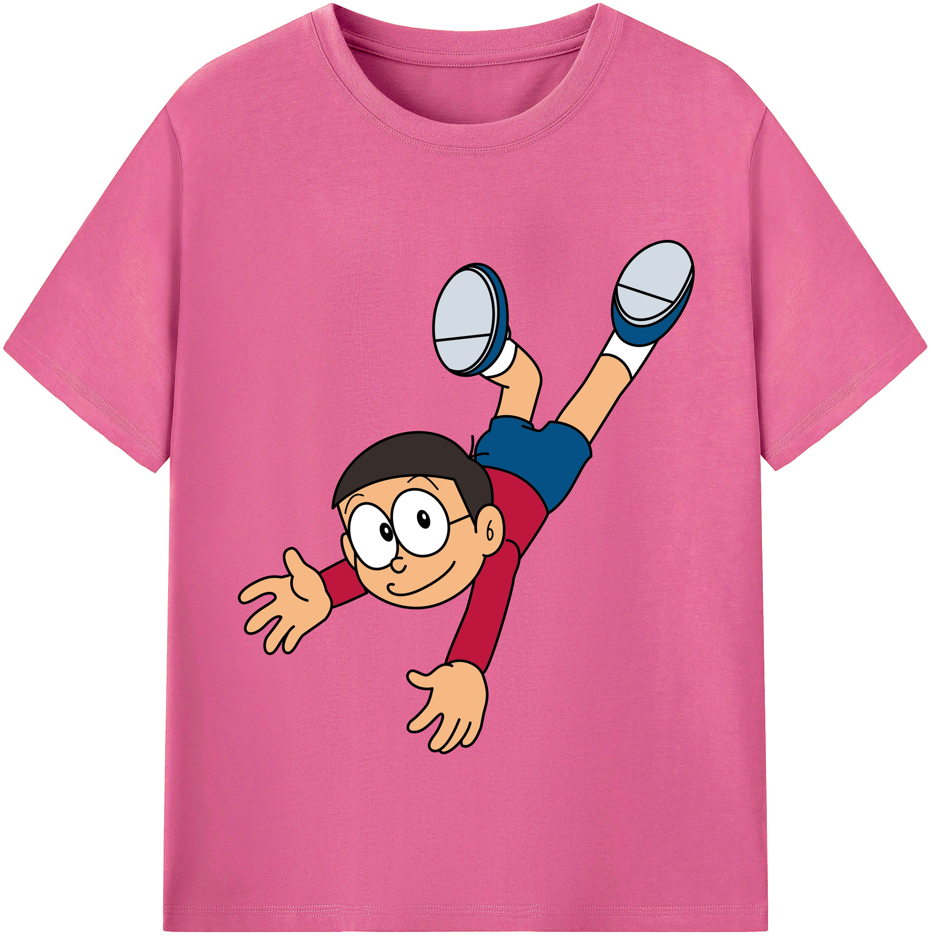 （画像用） ドラえもん 野比 のび太 Doraemon Nobita Nobi レディースカジュアルプリントTシャツ（綿100％）