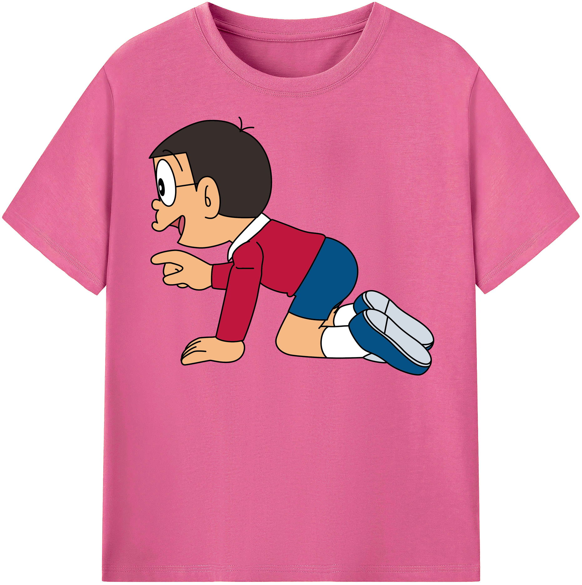（画像用） ドラえもん 野比 のび太 Doraemon Nobita Nobi レディースカジュアルプリントTシャツ（綿100％）