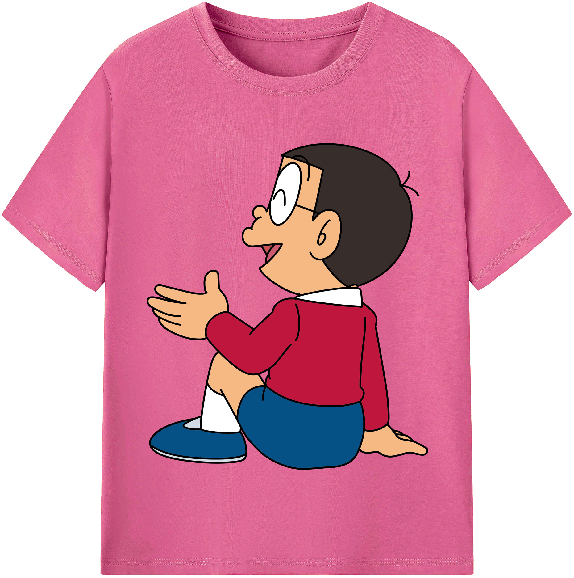 （画像用） ドラえもん 野比 のび太 Doraemon Nobita Nobi レディースカジュアルプリントTシャツ（綿100％）