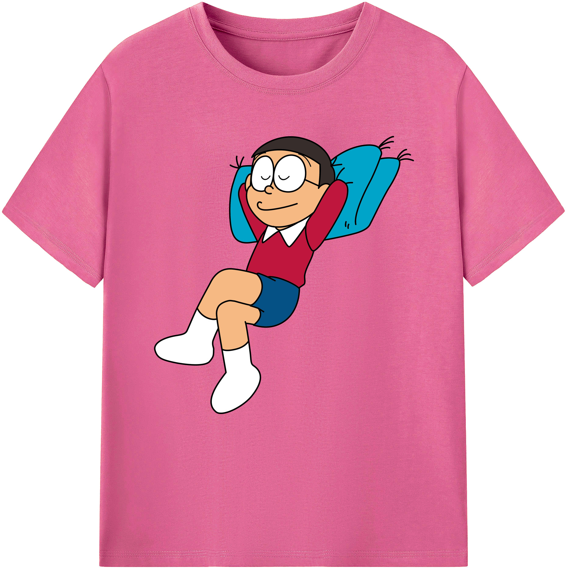 （画像用） ドラえもん 野比 のび太 Doraemon Nobita Nobi レディースカジュアルプリントTシャツ（綿100％）