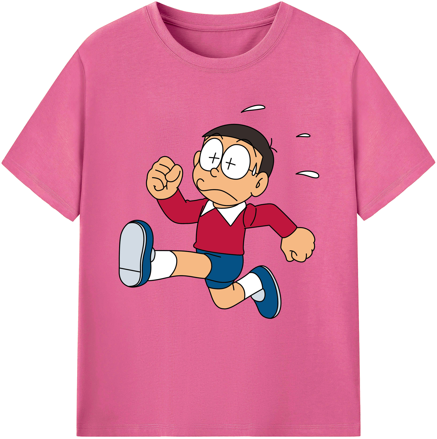 （画像用） ドラえもん 野比 のび太 Doraemon Nobita Nobi レディースカジュアルプリントTシャツ（綿100％）