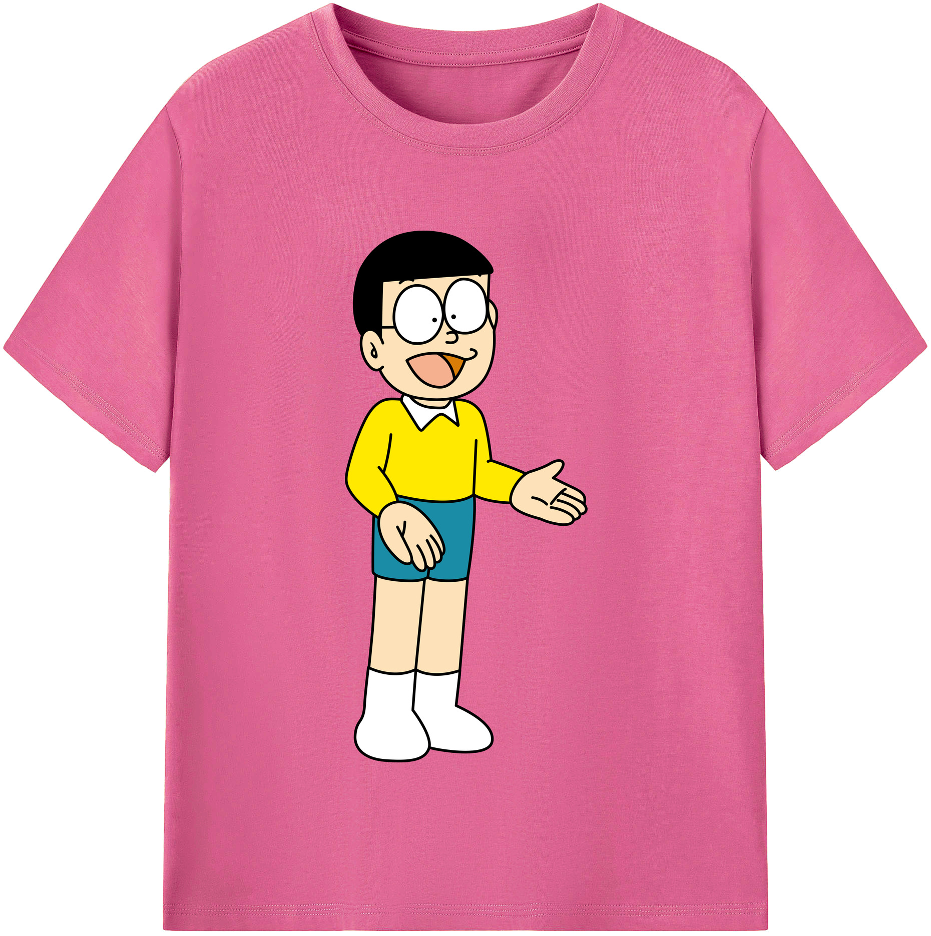 （画像用） ドラえもん 野比 のび太 Doraemon Nobita Nobi レディースカジュアルプリントTシャツ（綿100％）