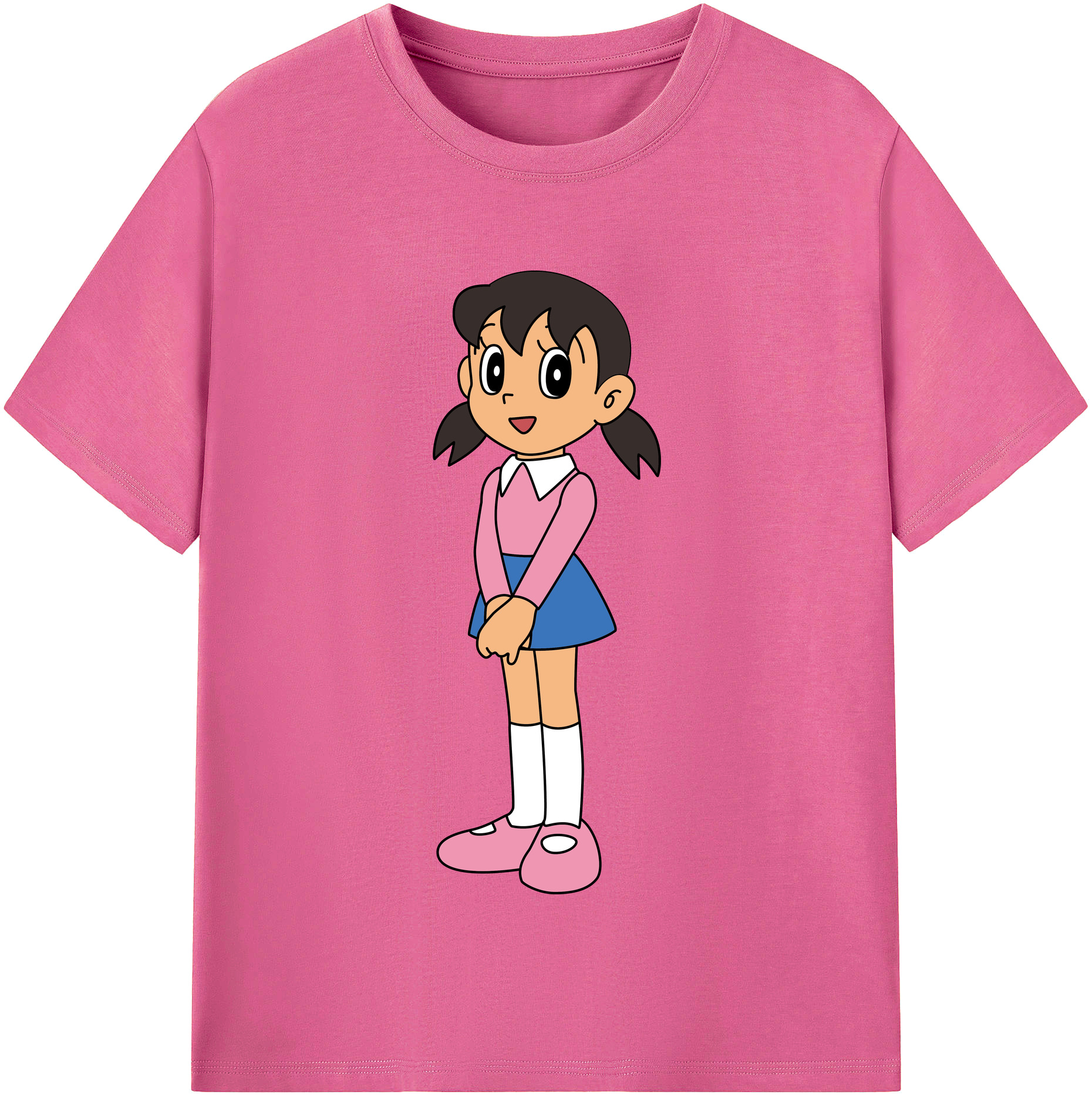 （画像用） ドラえもん みなもと しずか Doraemon Shizuka Minamoto レディースカジュアルプリントTシャツ（綿100％）