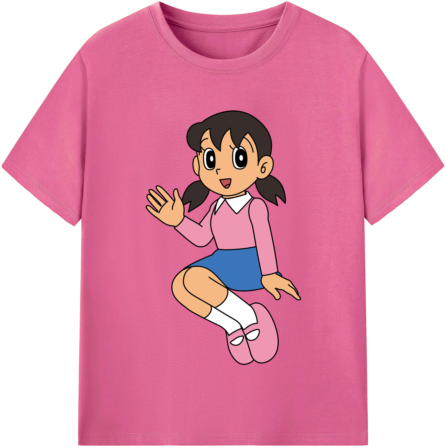 （画像用） ドラえもん みなもと しずか Doraemon Shizuka Minamoto レディースカジュアルプリントTシャツ（綿100％）