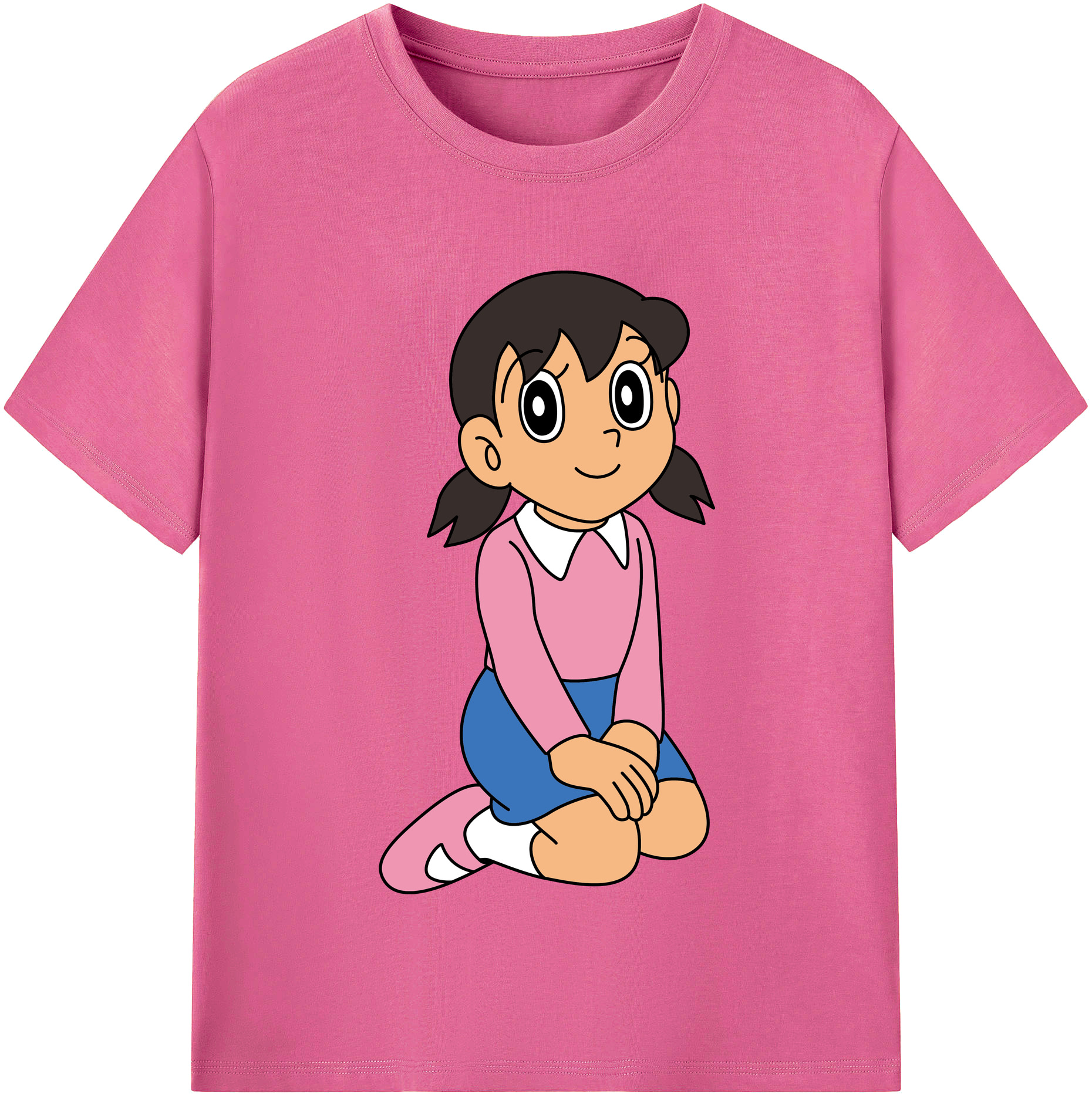 （画像用） ドラえもん みなもと しずか Doraemon Shizuka Minamoto レディースカジュアルプリントTシャツ（綿100％）