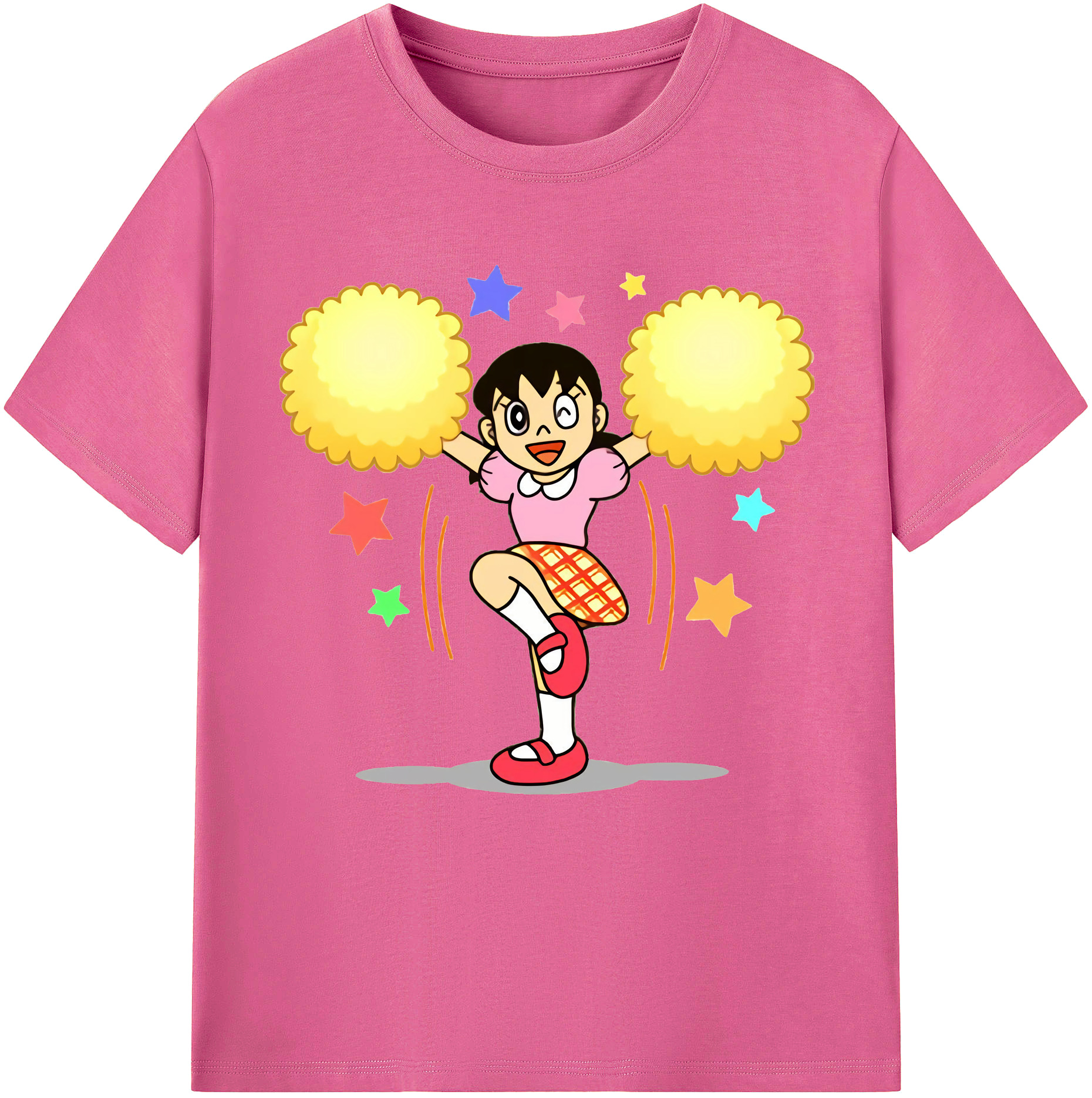 （画像用） ドラえもん みなもと しずか Doraemon Shizuka Minamoto レディースカジュアルプリントTシャツ（綿100％）