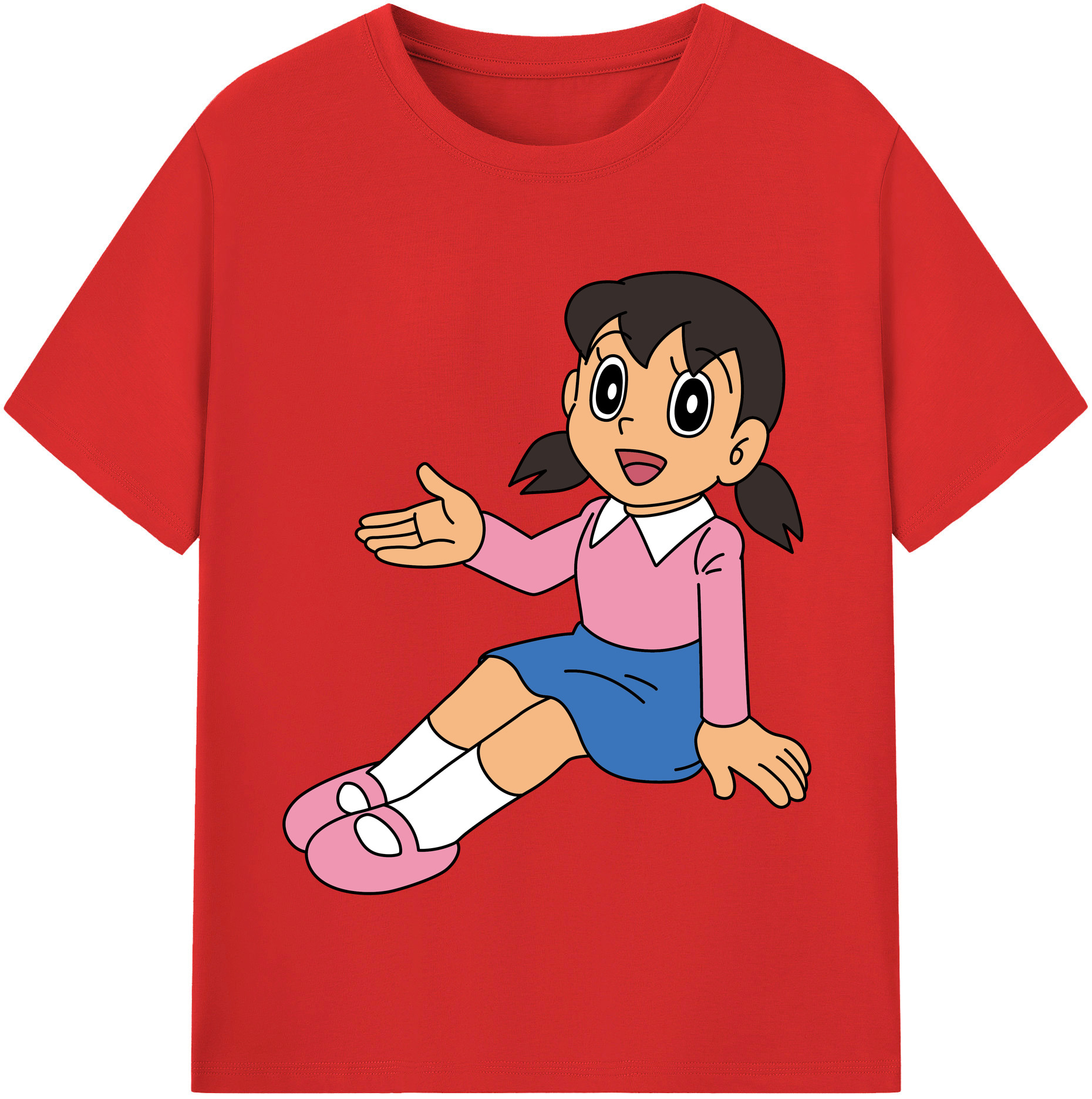 （画像用） ドラえもん みなもと しずか Doraemon Shizuka Minamoto レディースカジュアルプリントTシャツ（綿100％）