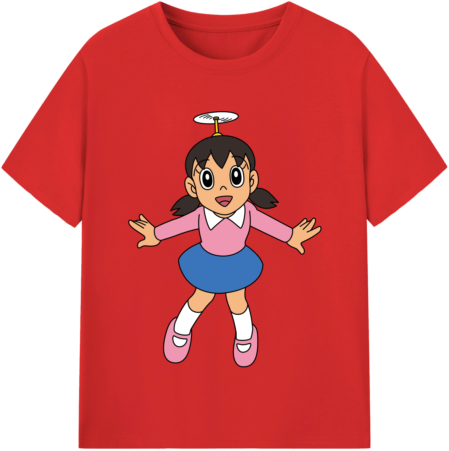 （画像用） ドラえもん みなもと しずか Doraemon Shizuka Minamoto レディースカジュアルプリントTシャツ（綿100％）