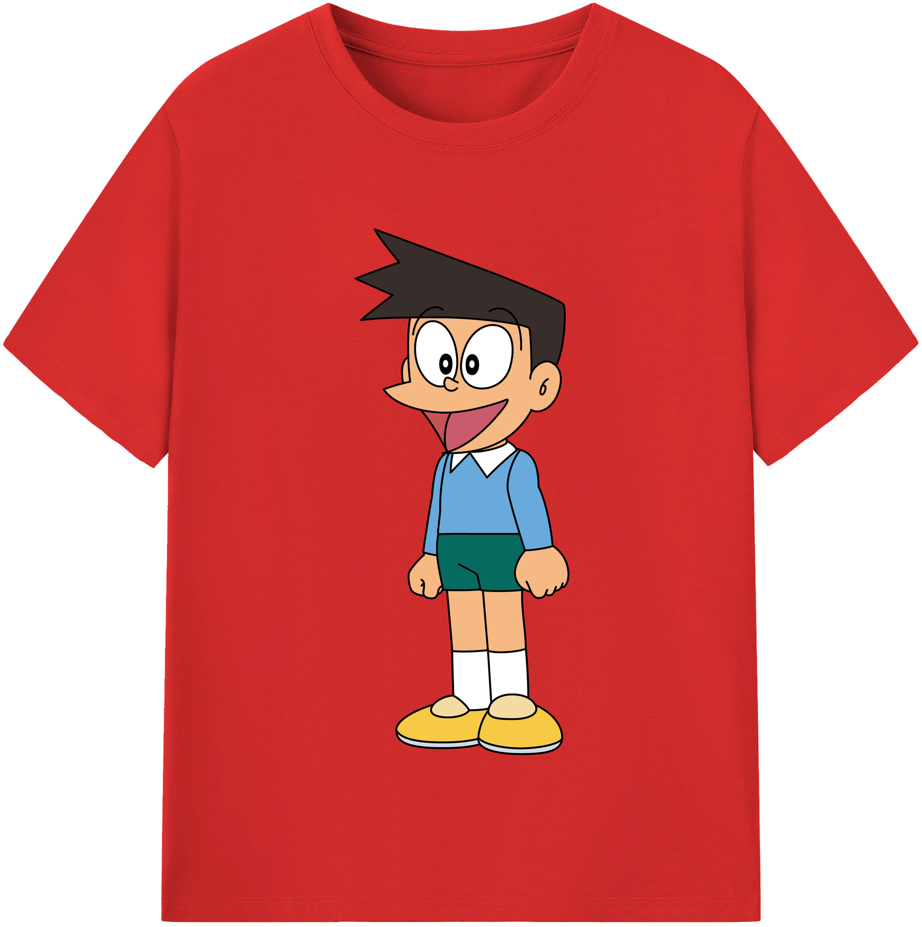 （画像用） ドラえもん 骨川 スネ夫 Doraemon Honekawa Suneo レディースカジュアルプリントTシャツ（綿100％）