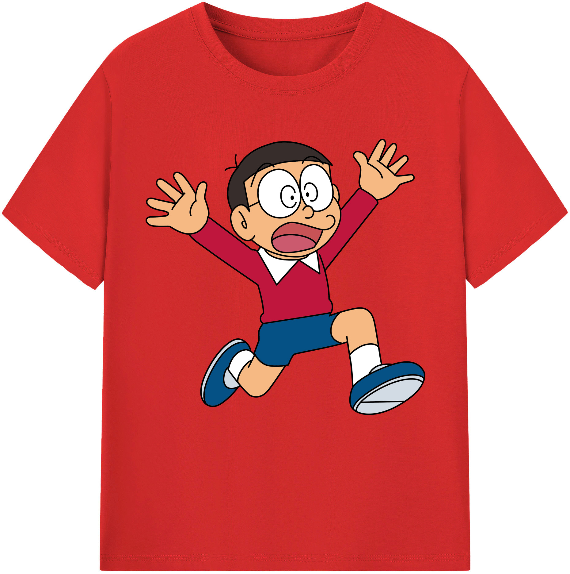 （画像用） ドラえもん 野比 のび太 Doraemon Nobita Nobi レディースカジュアルプリントTシャツ（綿100％）