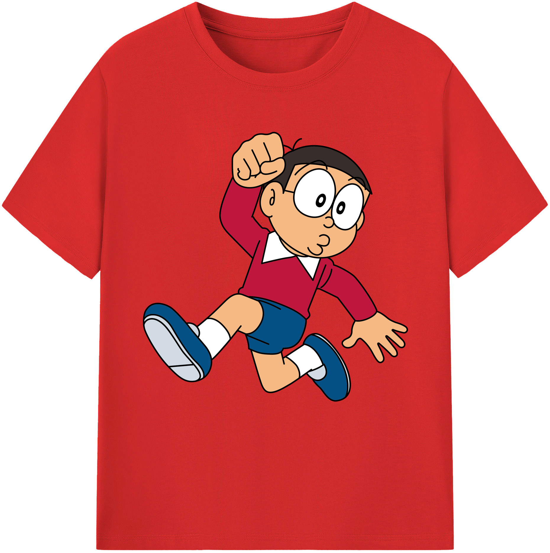 （画像用） ドラえもん 野比 のび太 Doraemon Nobita Nobi レディースカジュアルプリントTシャツ（綿100％）