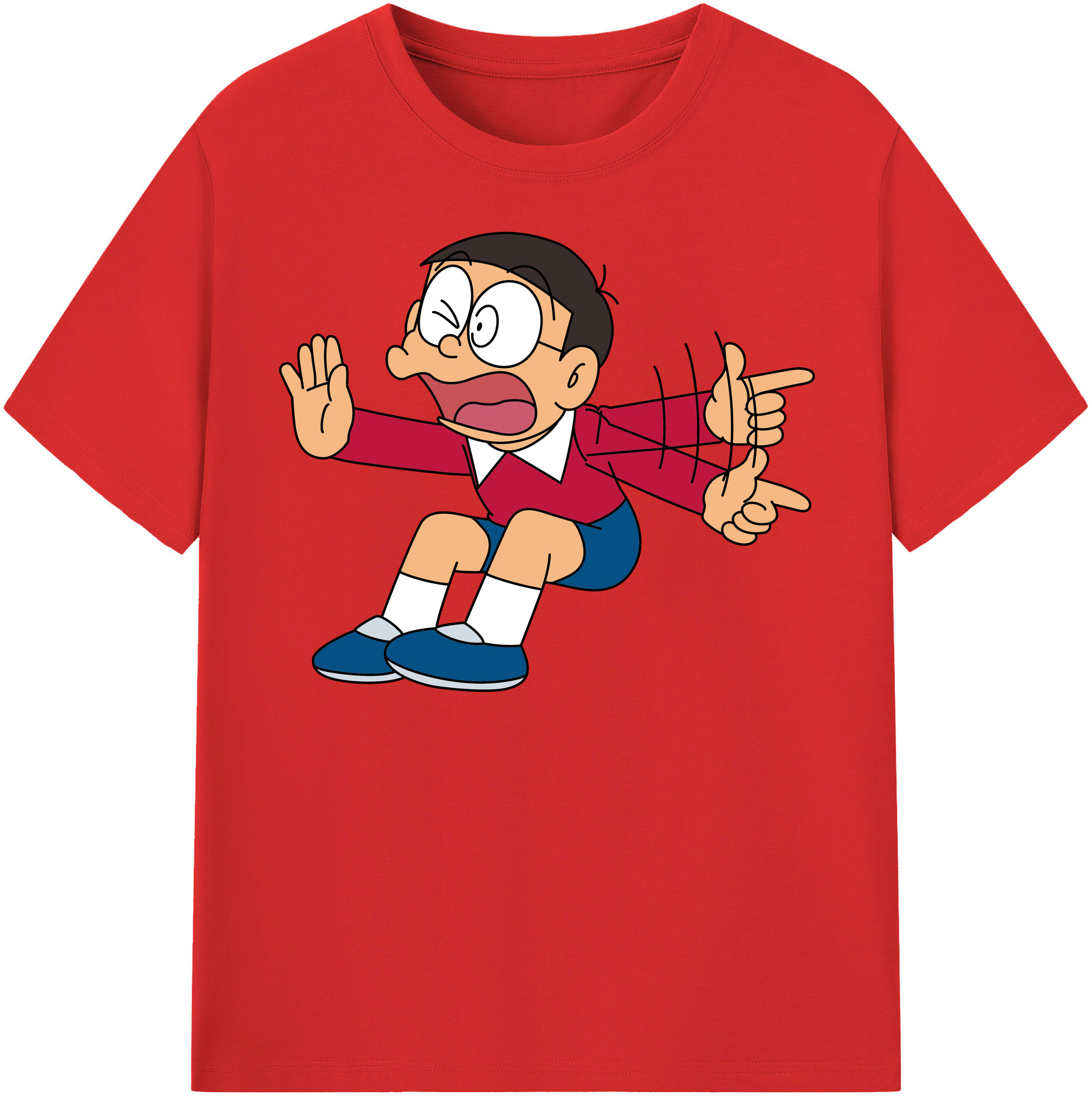（画像用） ドラえもん 野比 のび太 Doraemon Nobita Nobi レディースカジュアルプリントTシャツ（綿100％）