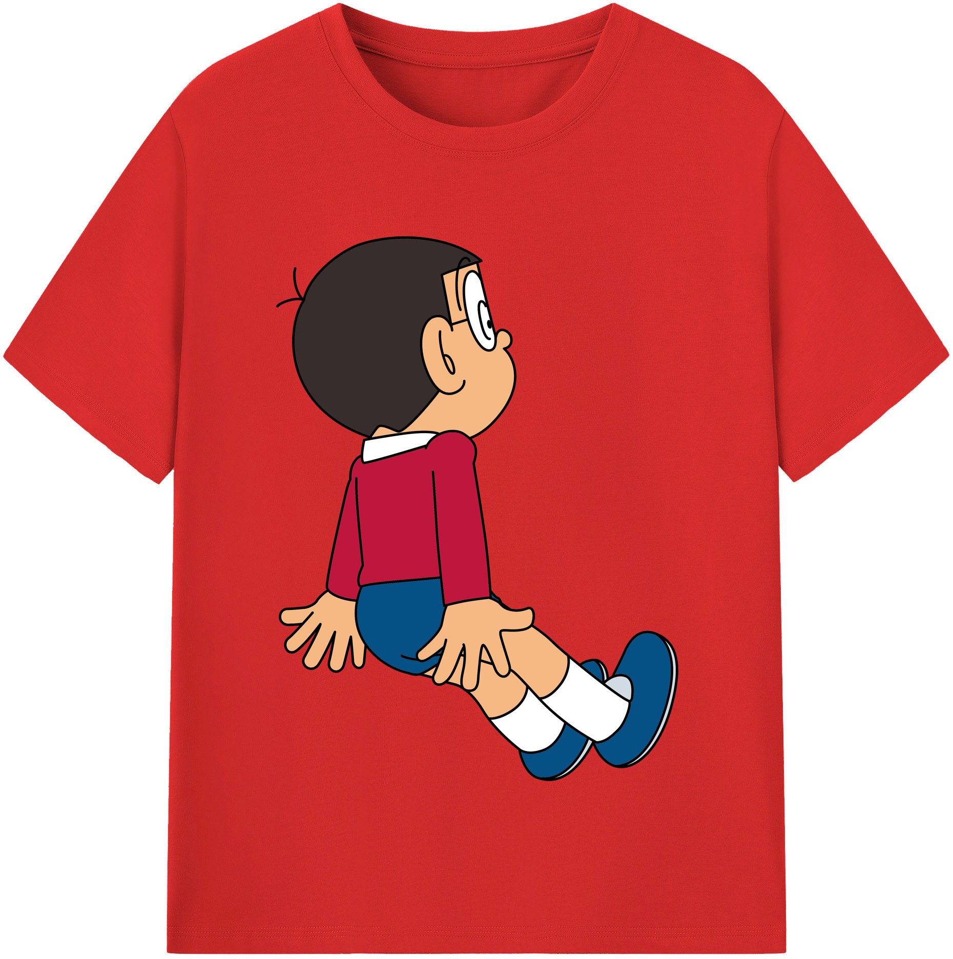 （画像用） ドラえもん 野比 のび太 Doraemon Nobita Nobi レディースカジュアルプリントTシャツ（綿100％）