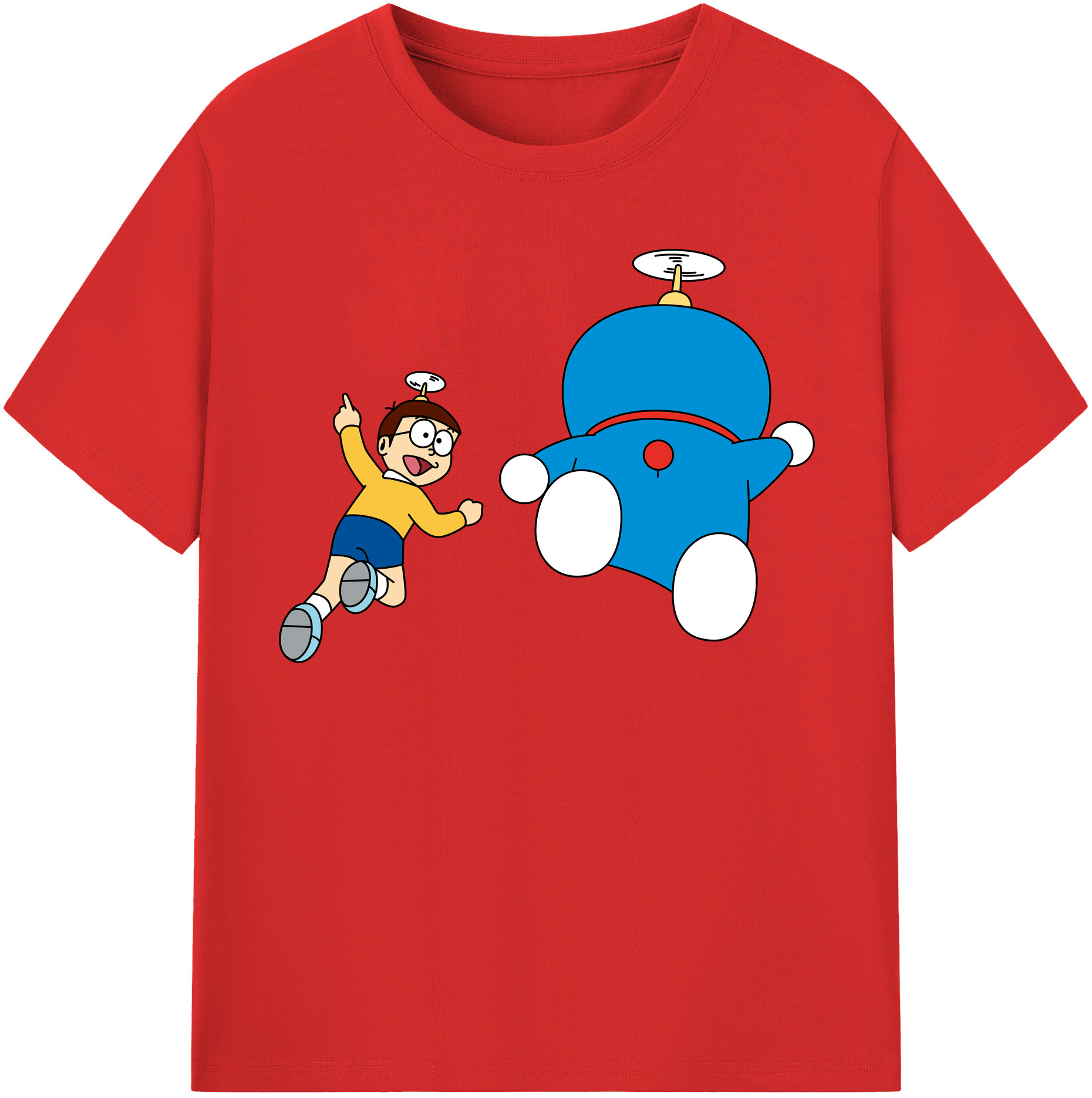 （画像用） ドラえもん 野比 のび太 Doraemon Nobita Nobi レディースカジュアルプリントTシャツ（綿100％）