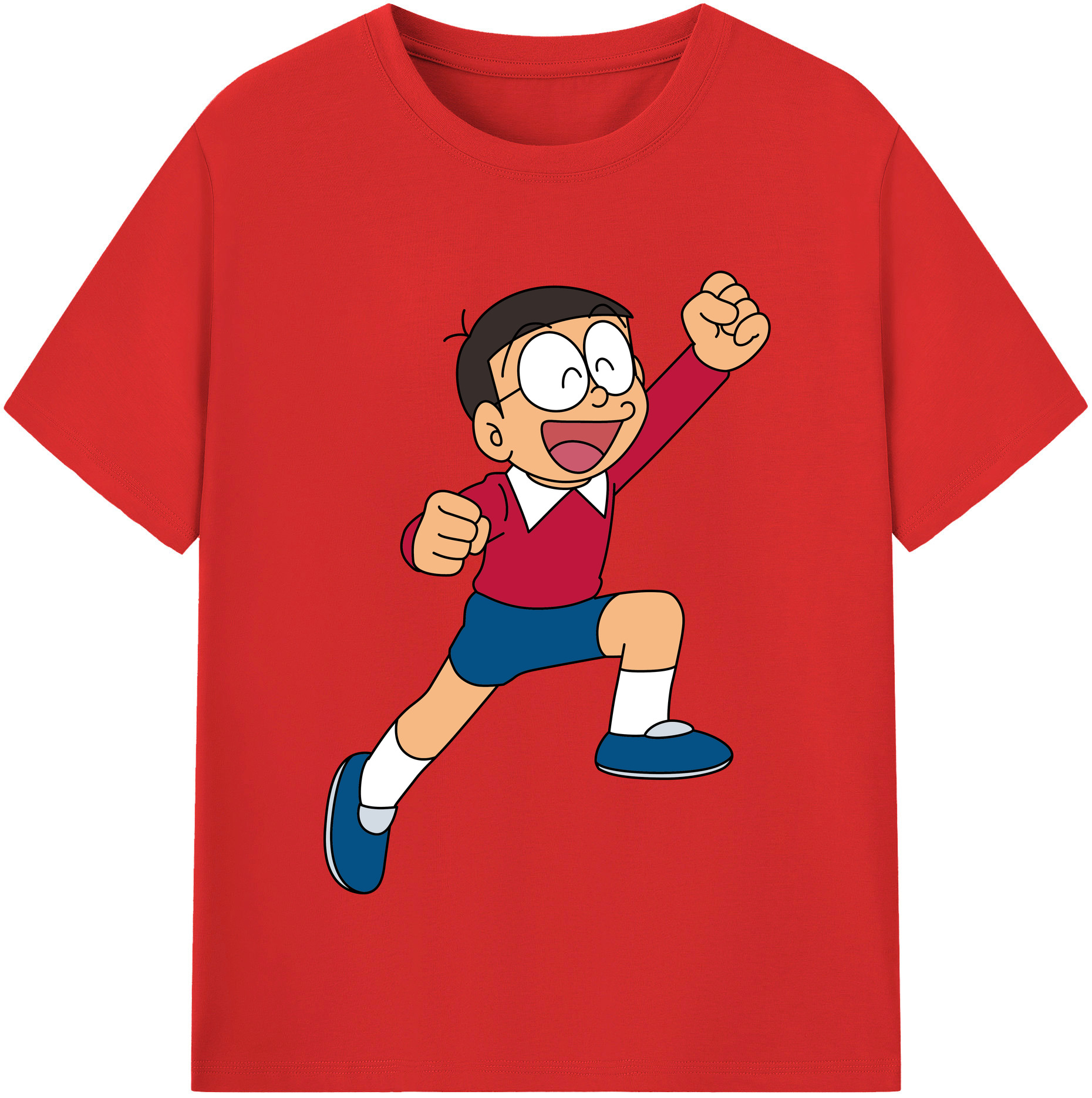 （画像用） ドラえもん 野比 のび太 Doraemon Nobita Nobi レディースカジュアルプリントTシャツ（綿100％）