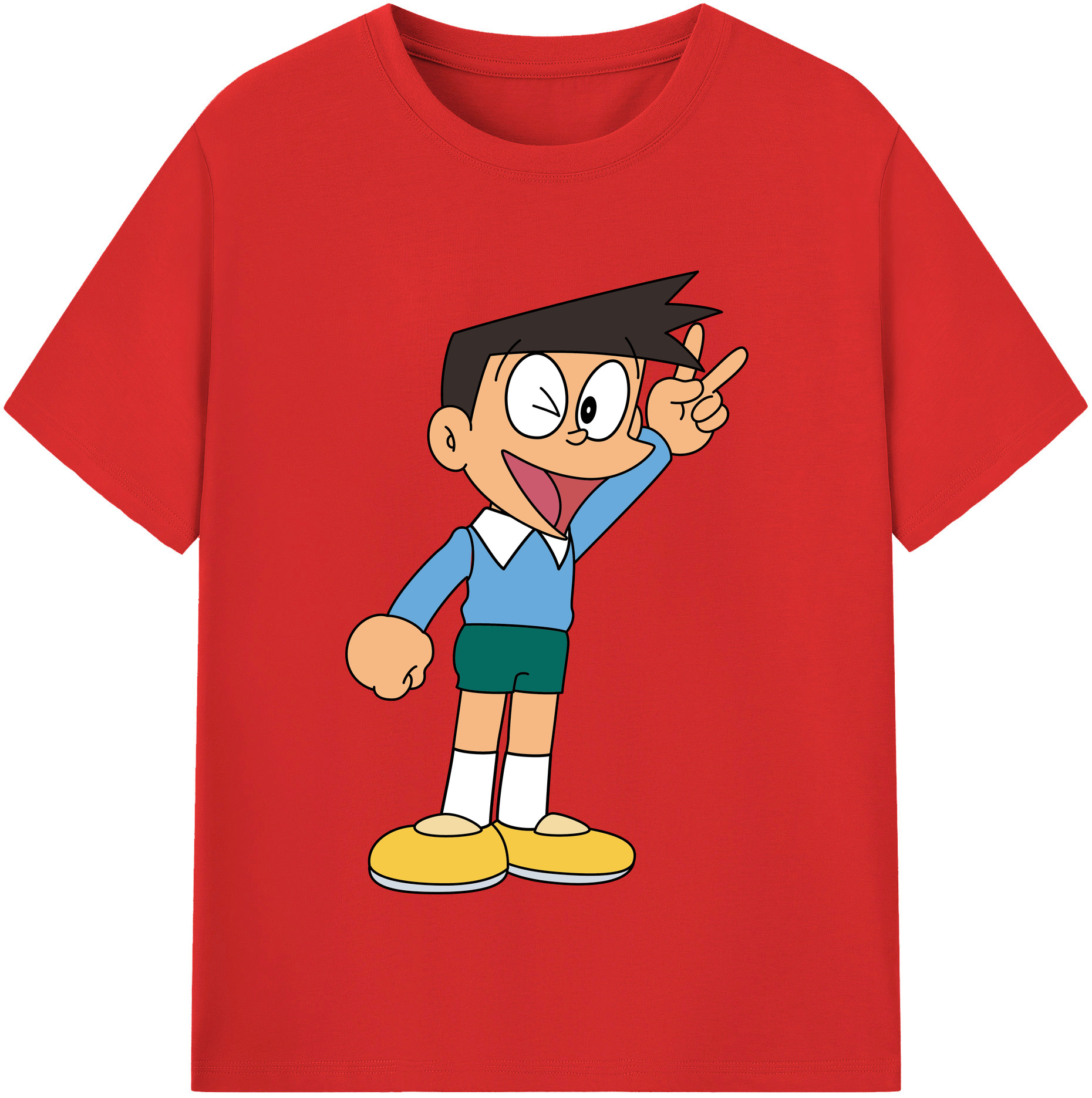 （画像用） ドラえもん 骨川 スネ夫 Doraemon Honekawa Suneo レディースカジュアルプリントTシャツ（綿100％）