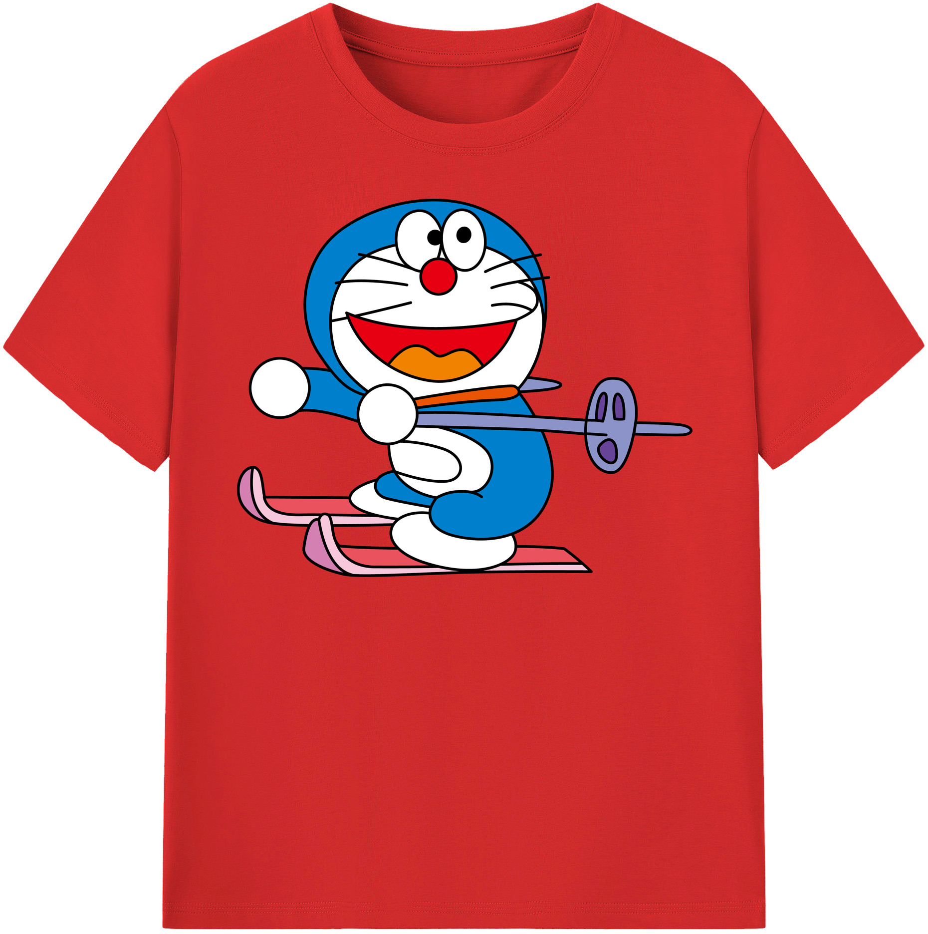 （画像用） ドラえもん Doraemon レディースカジュアルプリントTシャツ（綿100％）
