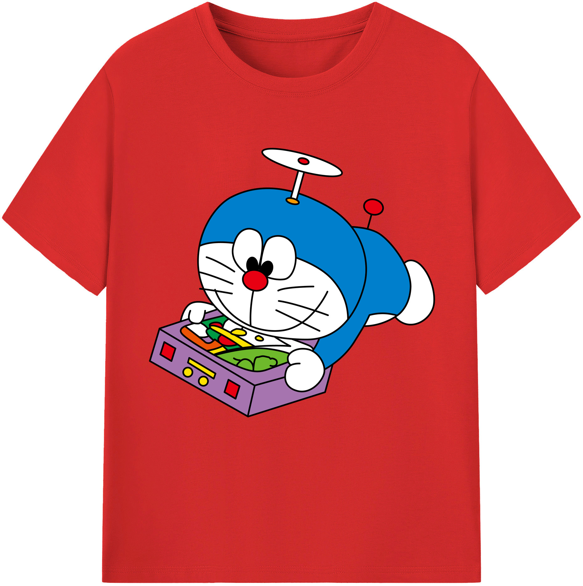 （画像用） ドラえもん Doraemon レディースカジュアルプリントTシャツ（綿100％）