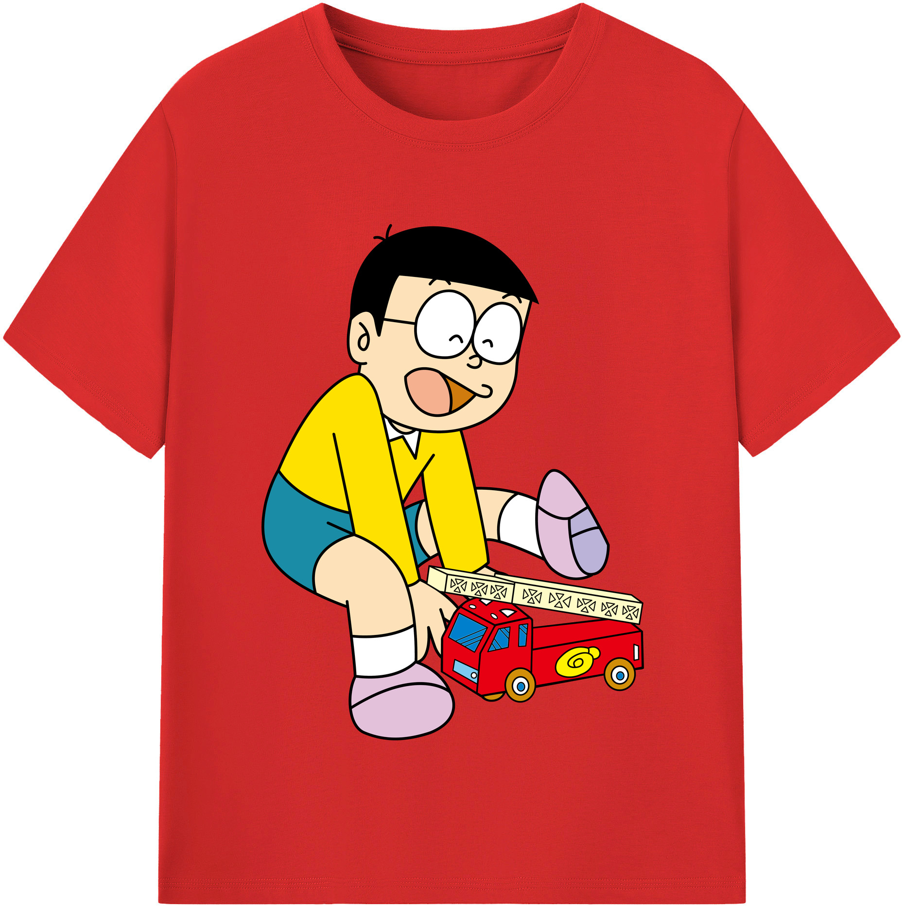 （画像用） ドラえもん 野比 のび太 Doraemon Nobita Nobi レディースカジュアルプリントTシャツ（綿100％）