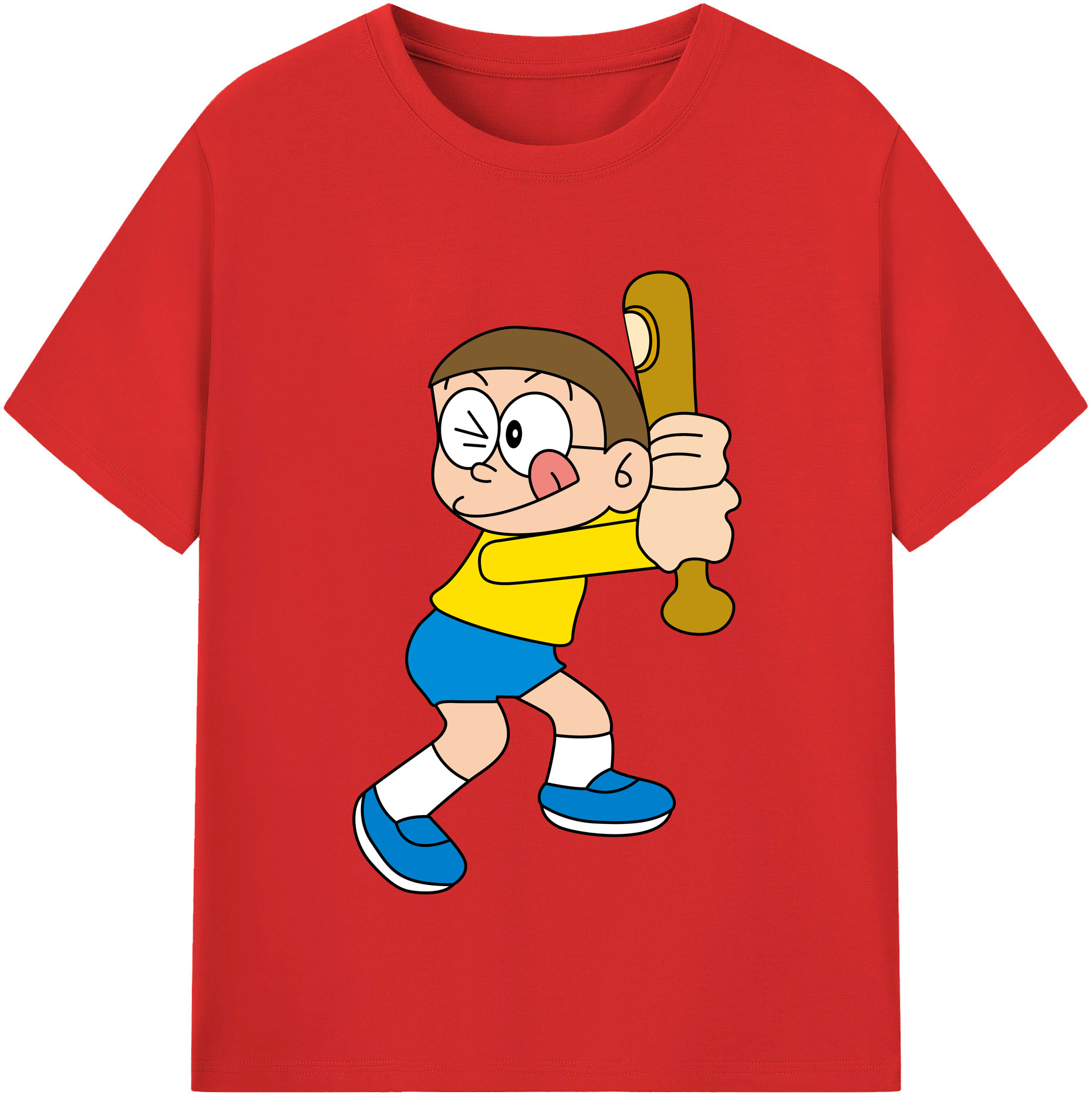 （画像用） ドラえもん 野比 のび太 Doraemon Nobita Nobi レディースカジュアルプリントTシャツ（綿100％）