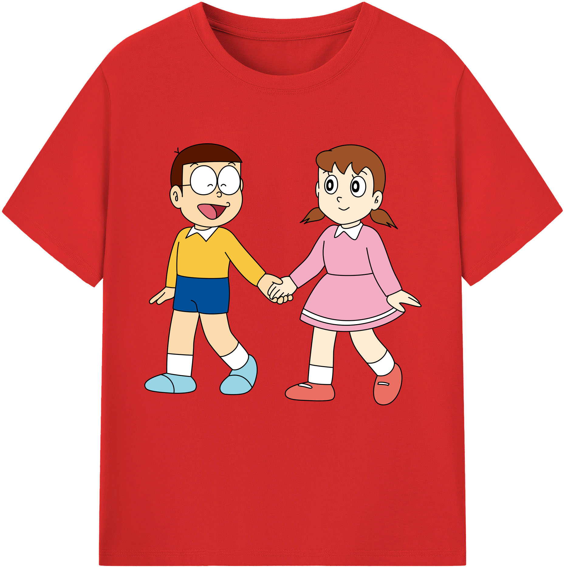 （画像用） ドラえもん 野比 のび太 Doraemon Nobita Nobi レディースカジュアルプリントTシャツ（綿100％）