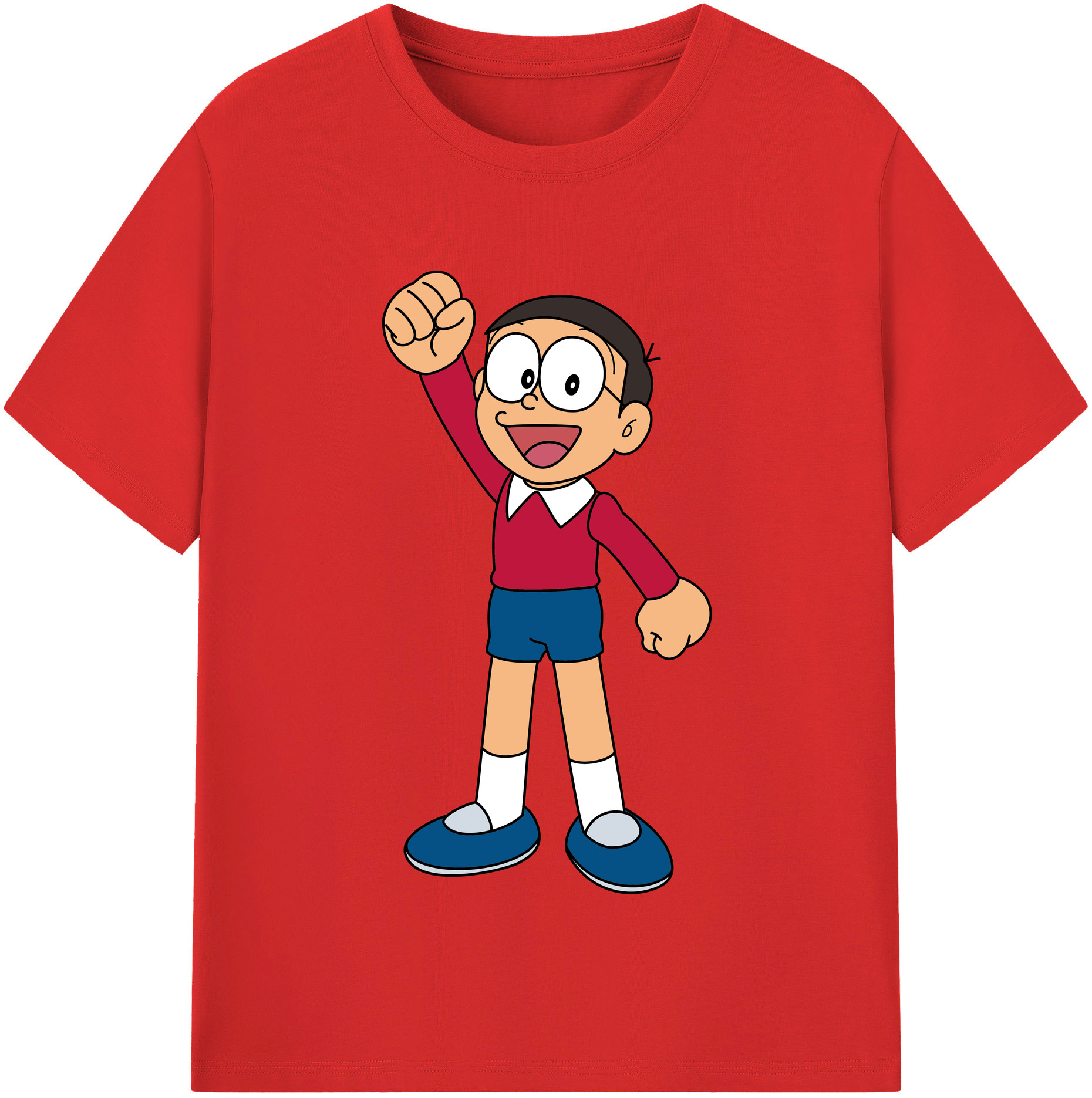 （画像用） ドラえもん 野比 のび太 Doraemon Nobita Nobi レディースカジュアルプリントTシャツ（綿100％）